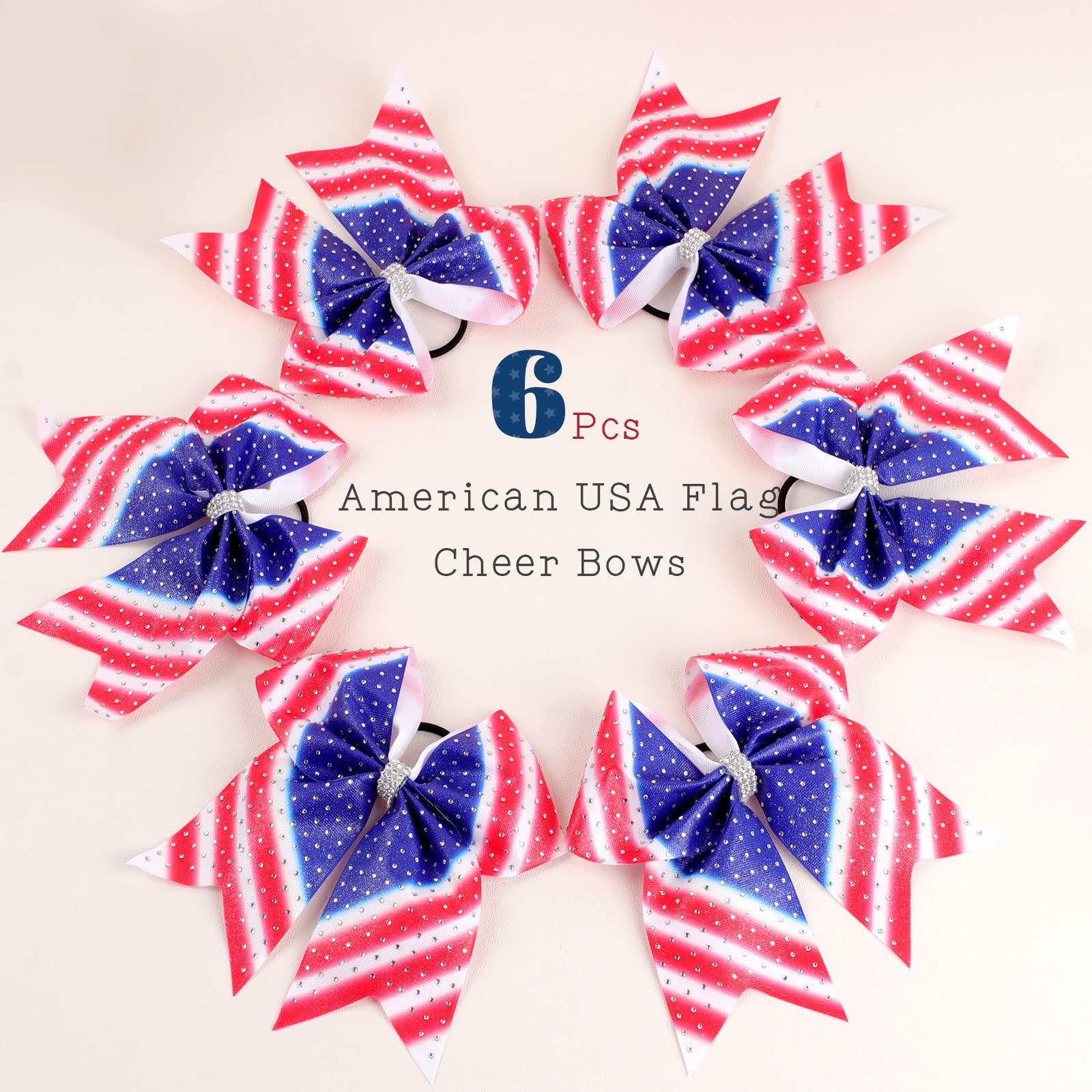 American Flag Cheer Bow