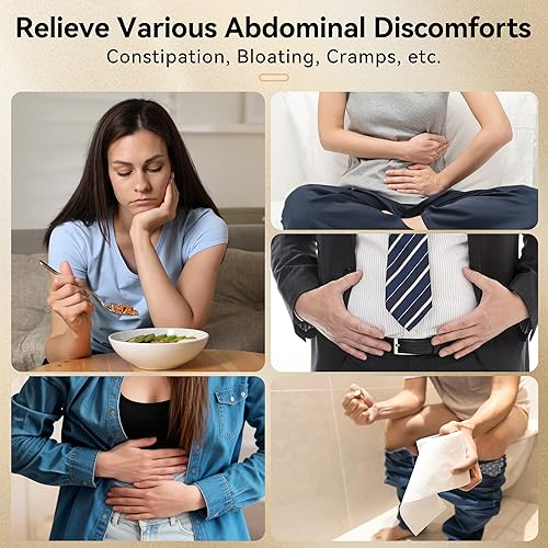 Miniatura 4 de Masajeador de estómago para la digestión, masajeador abdominal con calor, máquina eléctrica de masaje de vientre manos libres para aliviar la