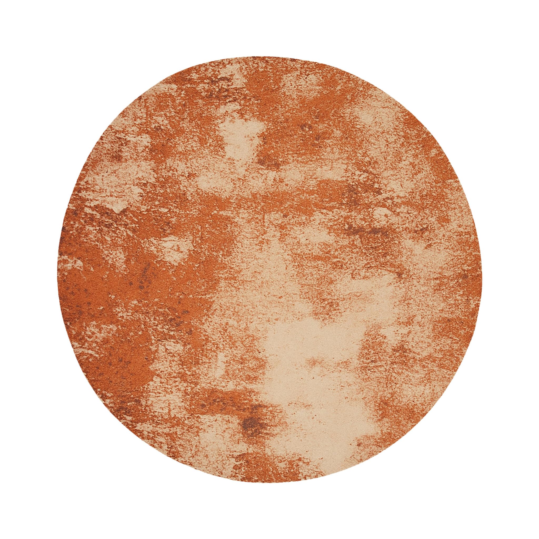 FRAAI | Home & Living Tapis de Salon Rond Abstrait - Candice Terracotta - Poil Court - Rond - Ø 120cm