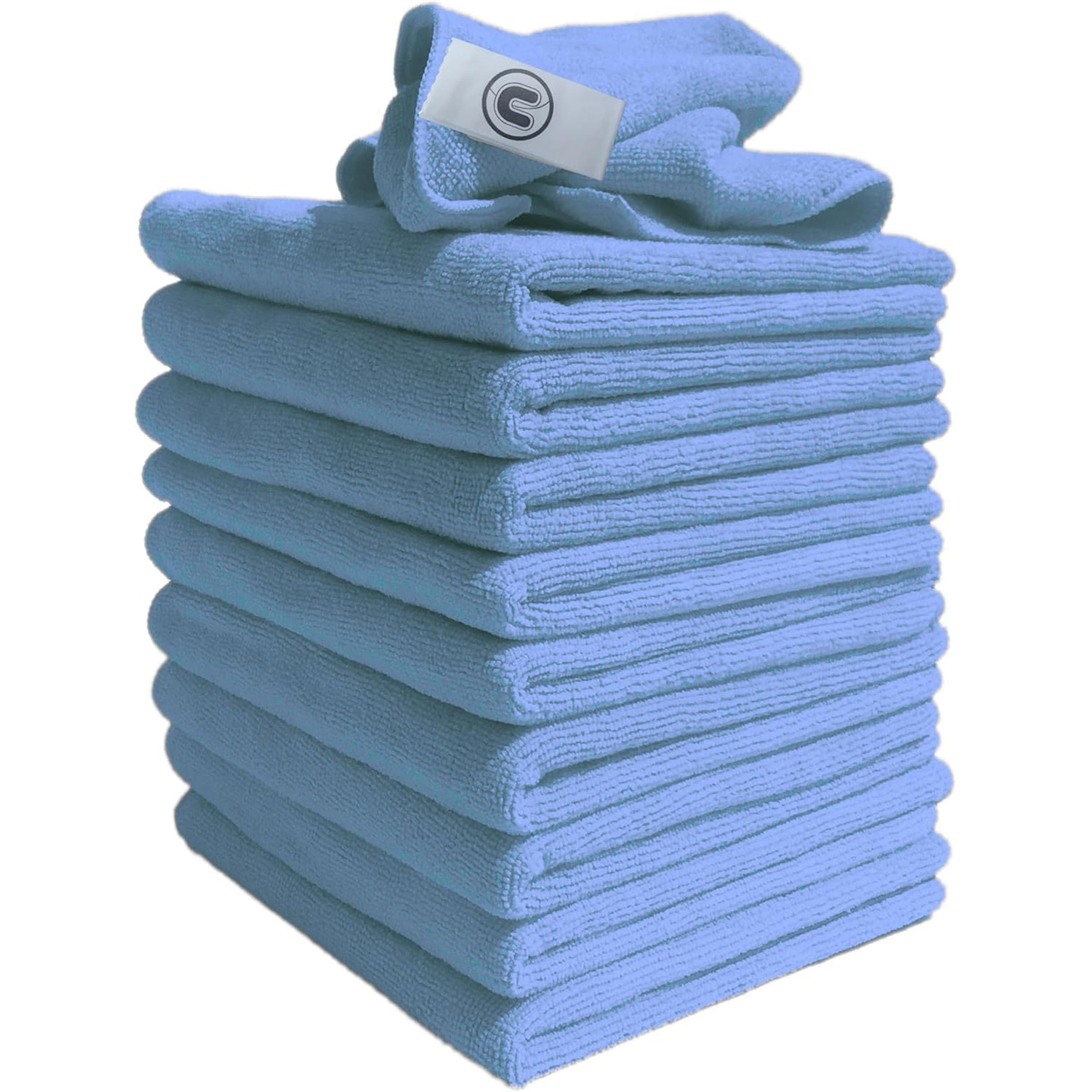 DCS Microfibre Cleaning Cloth, Blue, Pack of 10, Large Size: 40x40cm. Super Soft Premium Streak Free Washable Cloth Duster for Kitchen, Bathrooms, Surfaces, Mirrors, Car, Motorbike
