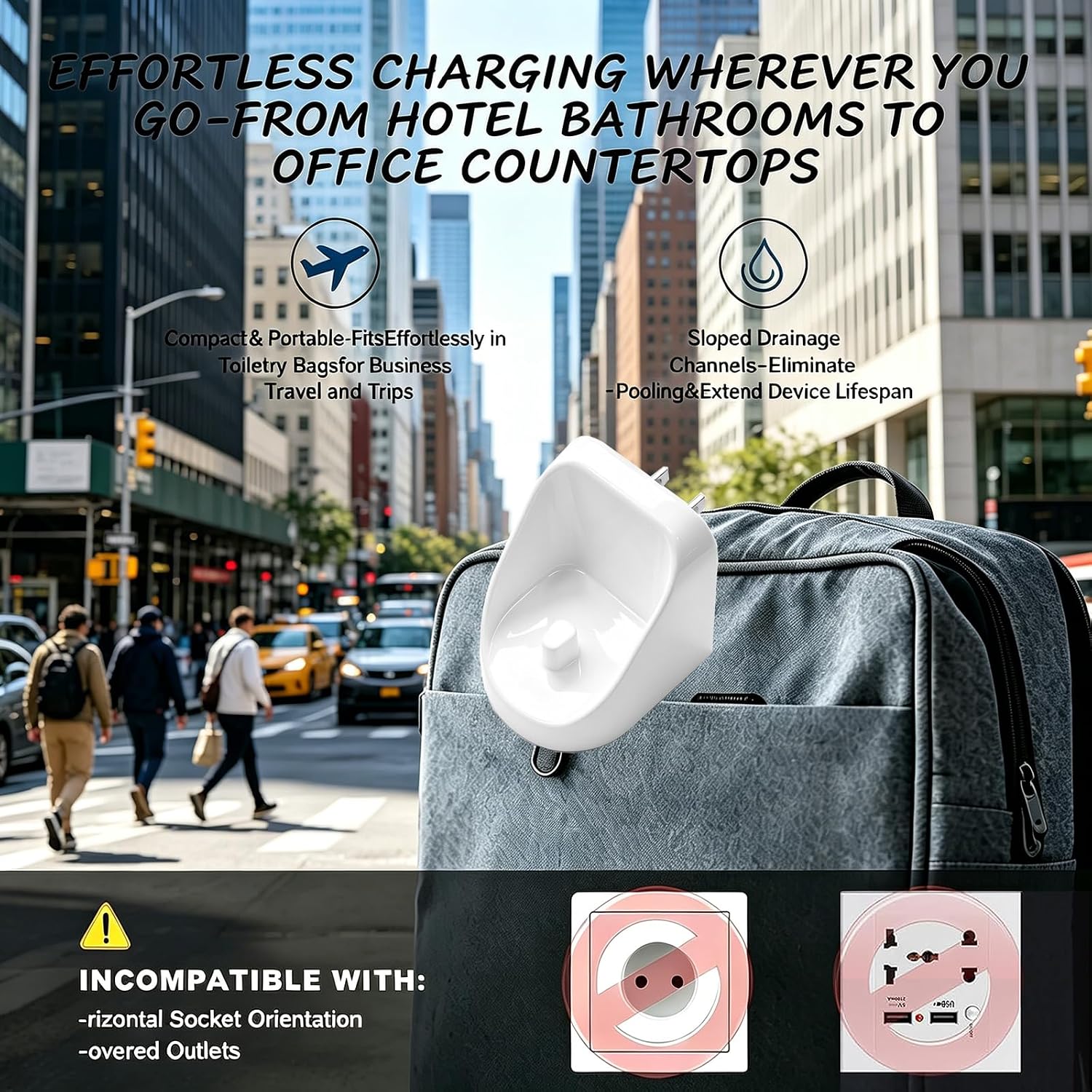 Wall Charger for Oral B Electric Toothbrush, Compatible with iO2/iO3/iO4/iO5/iO6, Genius 8000/9000, Pro 1000/2000/3000/5000, IPX7 Waterproof 3757 Outlet Plug Charging Base