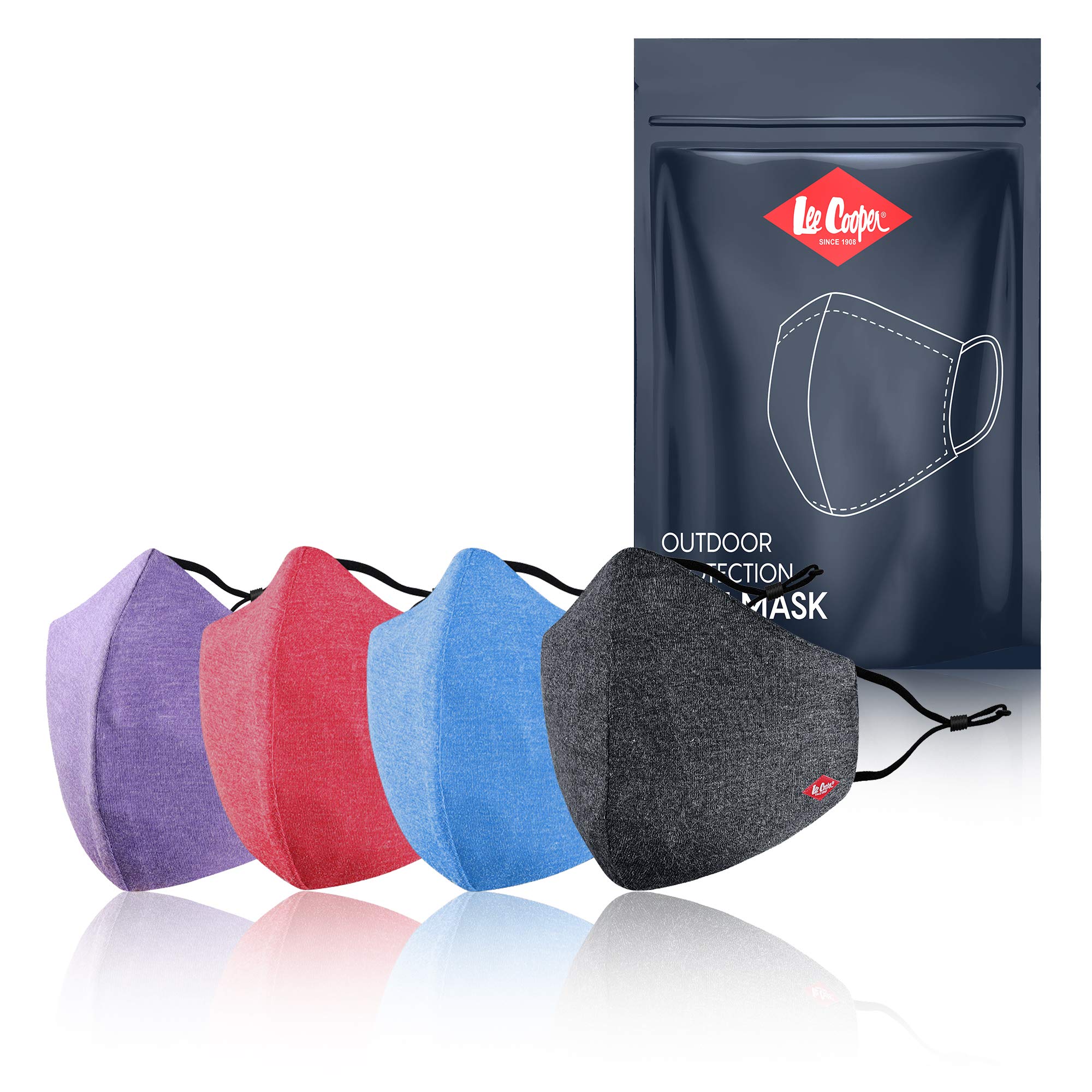 Lee Cooper Cotton Face Masks with HeiQ HyProTecht Filter and Minimum Fogging