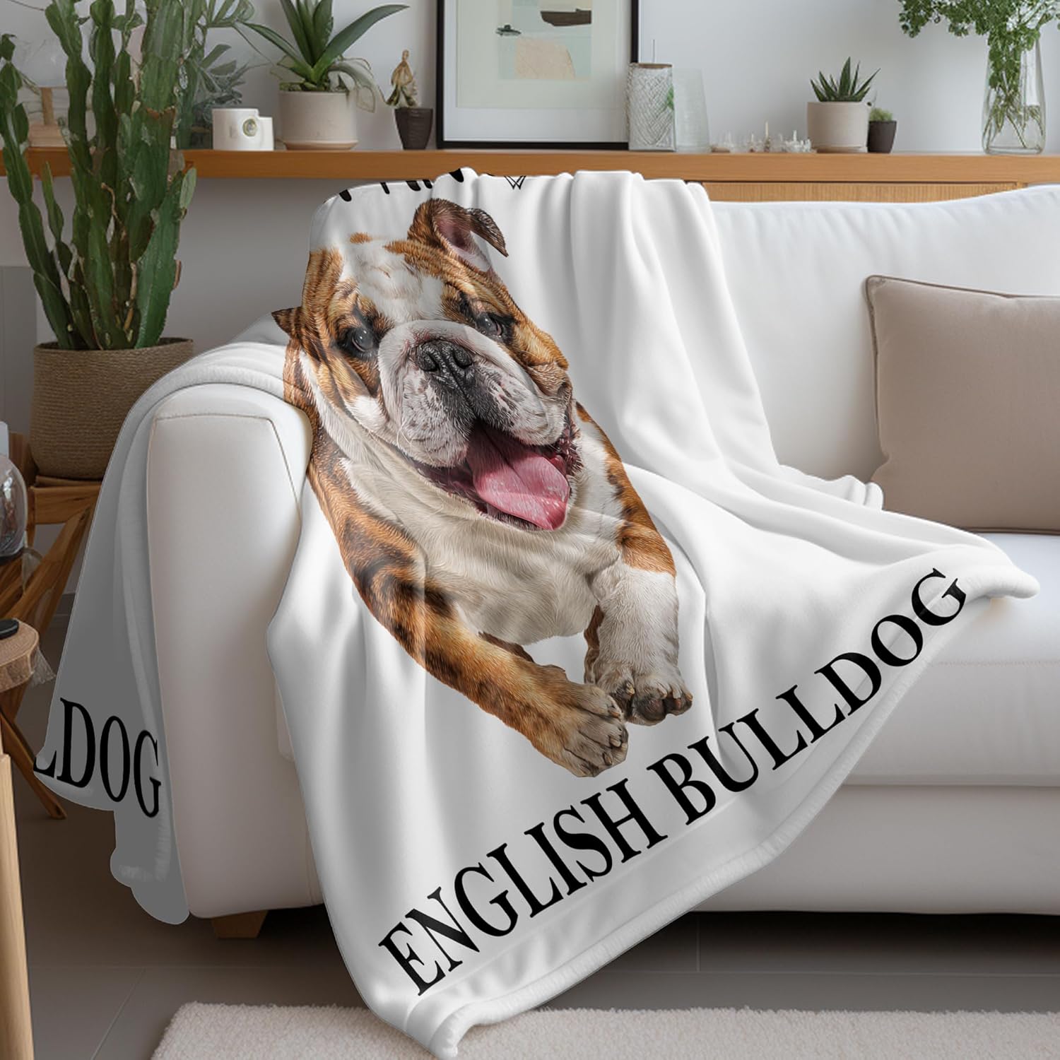 English Bulldog Gifts Dog Blanket, Gifts for EnglishBulldog Lovers Blanket Throw, EnglishBulldog Dog Blankets Decor, Life is Better with an English Bulldog Blankets Bed Throw 50x60 Inches - Image 2