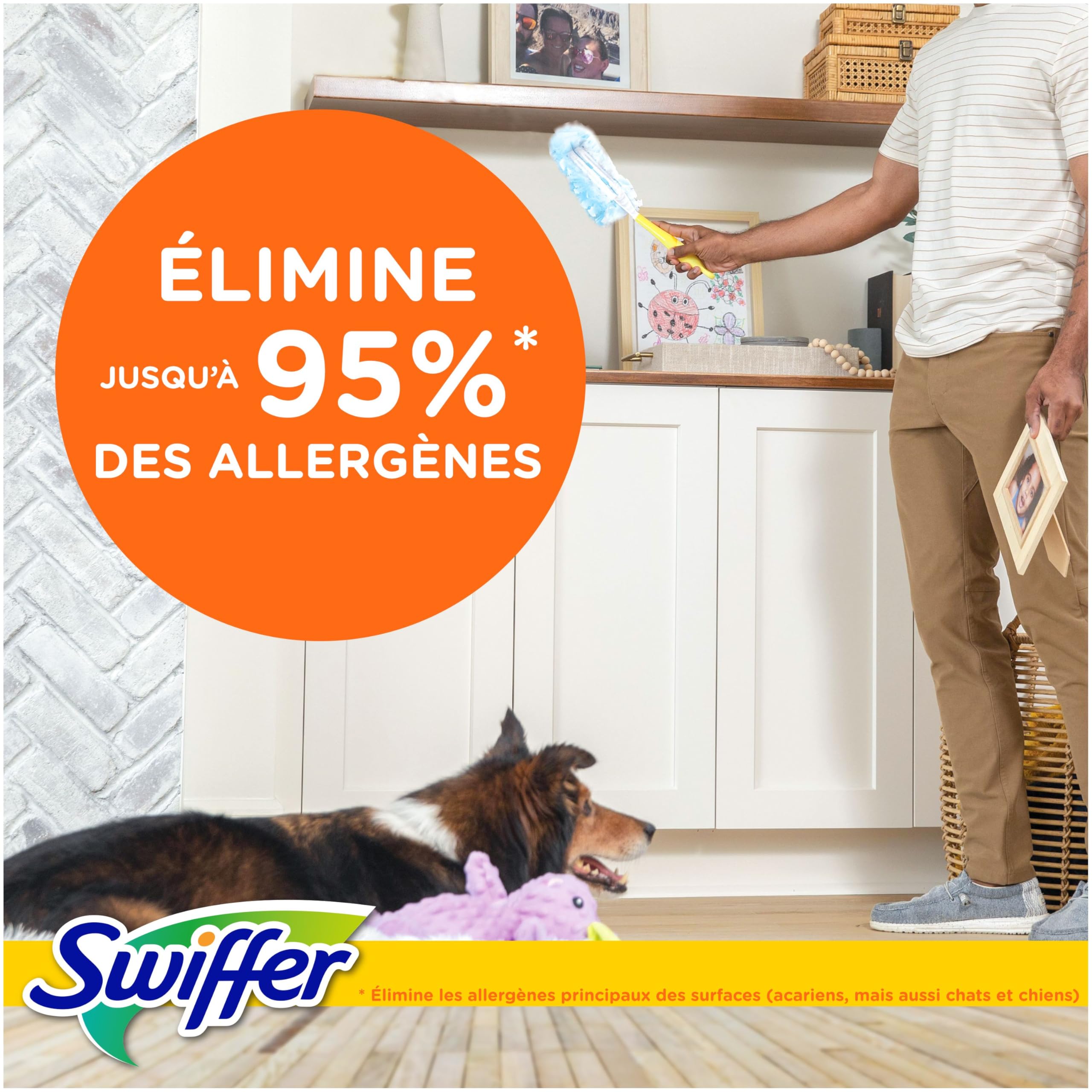 Swiffer Duster Plumeau Kit de Démarrage 1 Manche 13 Recharges Capture Poussière Poils Allergènes