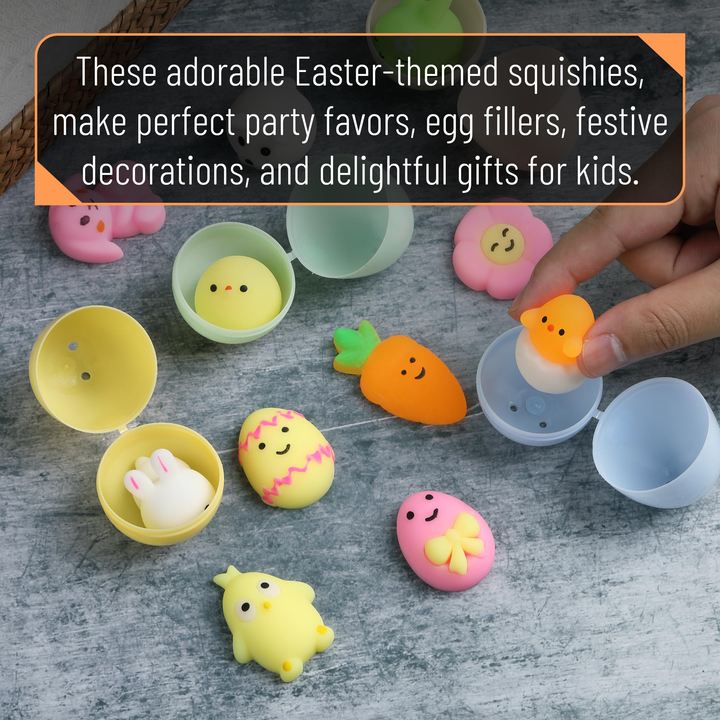 Mr. Pen- Easter Squishy Toys for Kids, 12 Pack, Washable Twistable Stretchy Squishies, Soft Stress Relief Sensory Toys for Squeezing, Easter Basket Stuffers, Party Favors & Classroom Rewards