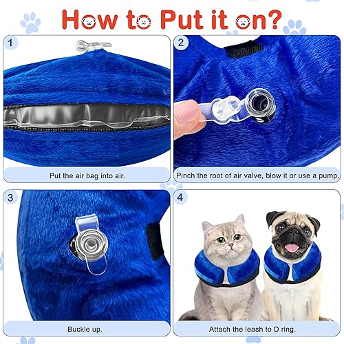 Miniatura 4 de Collar inflable protector para perros y gatos, collar de cono alternativo después de la cirugía, collar de recuperación de mascotas para perros