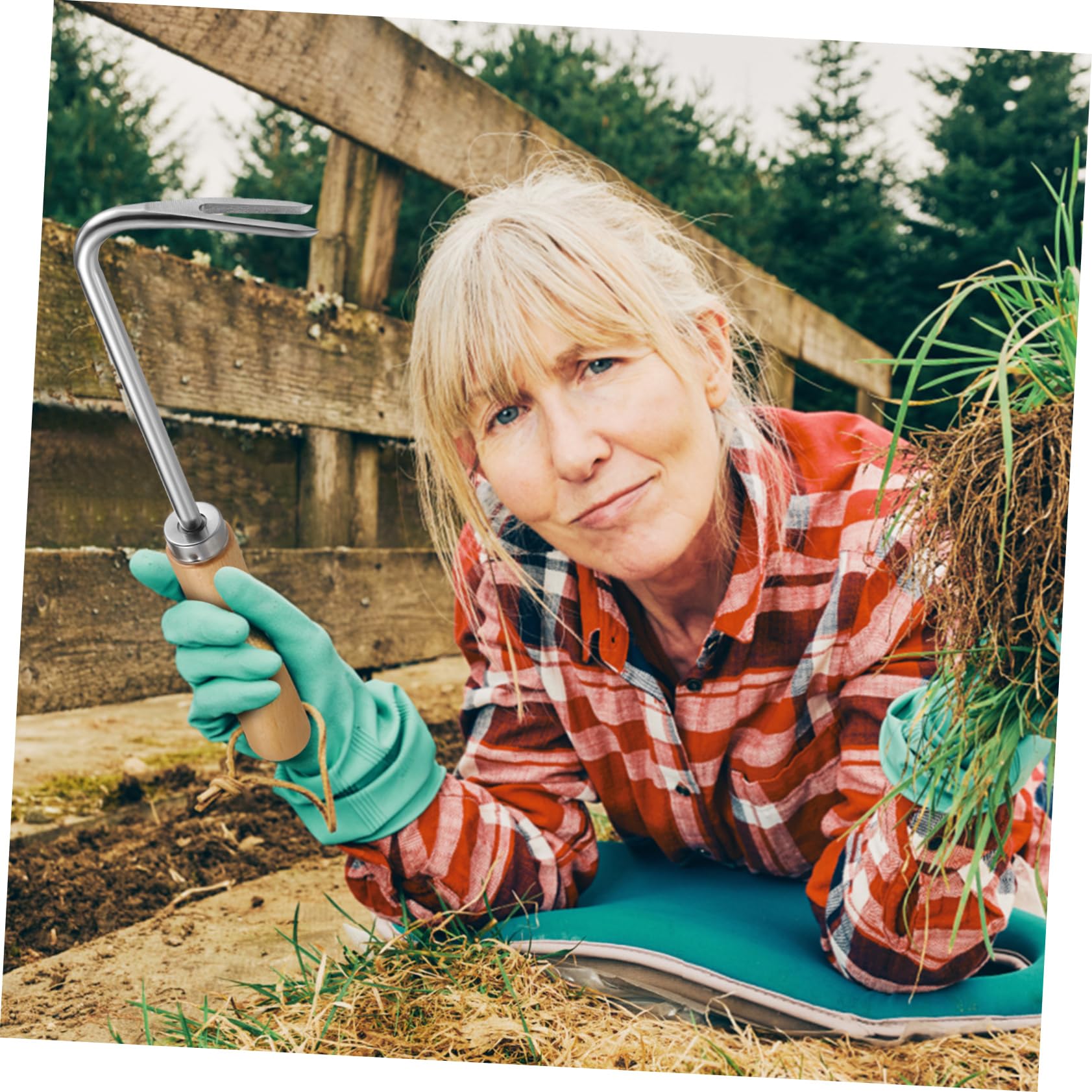 Milisten 4 Stück Hand Unkrautstecher mit Holzgriff Effizientes Entfernen von Ergonomisches Gartenwerkzeug für Müheloses Jäten und Graben für Enge Räume im Garten