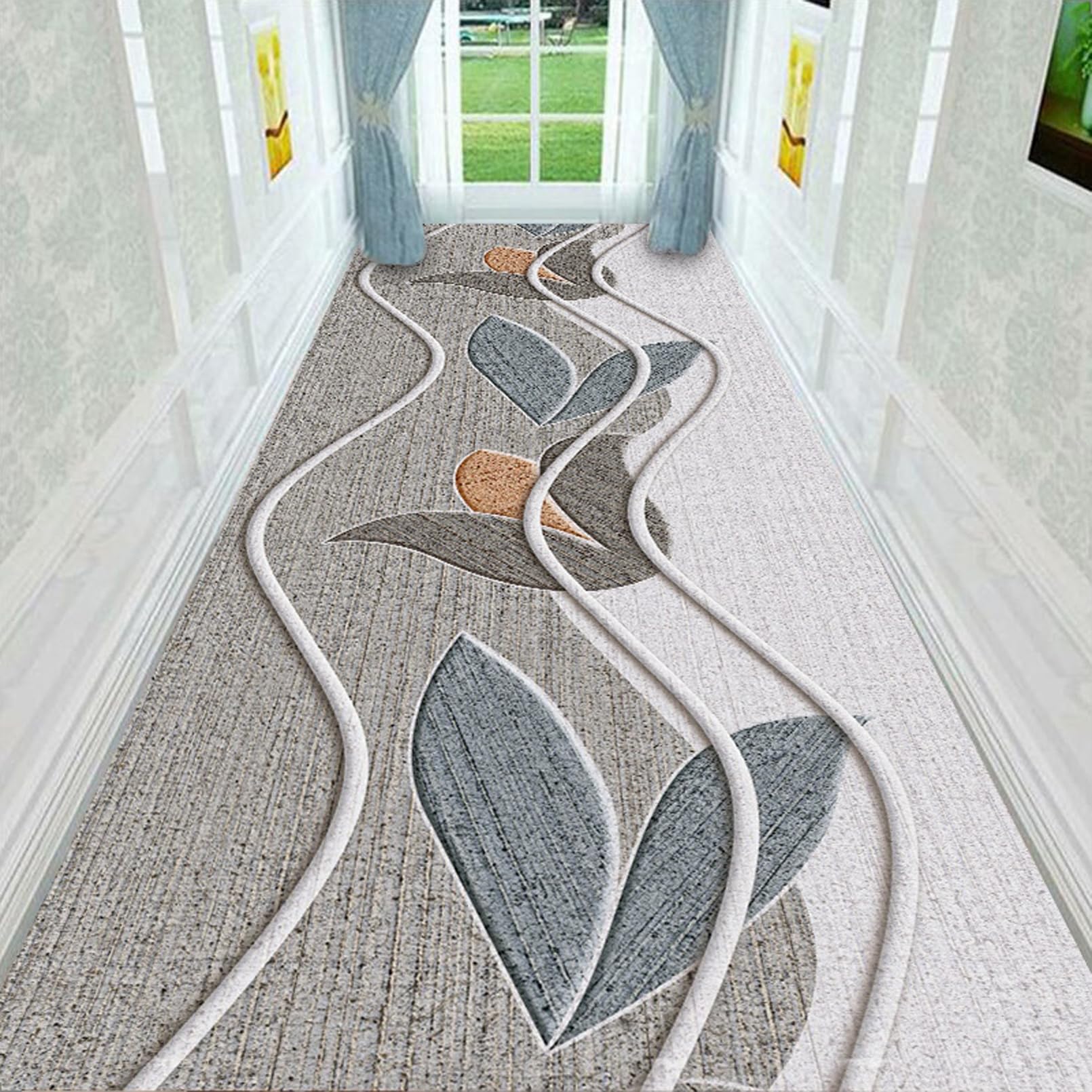 Tapis de couloir extra long 0.6mx3m AZMANI antidérapant pour cuisine et escalier