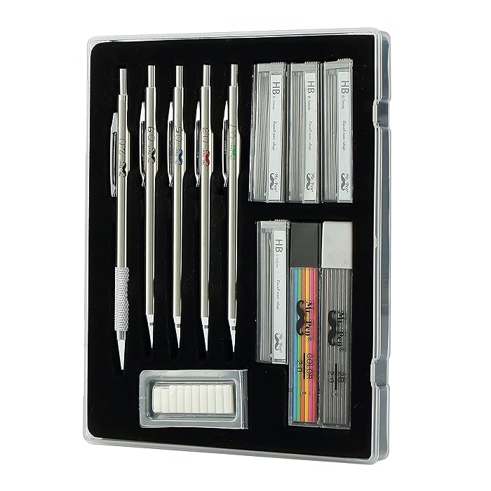 Buy Mr. Pen Mechanical Pencil Set with Lead and Eraser Refills, 5 Sizes