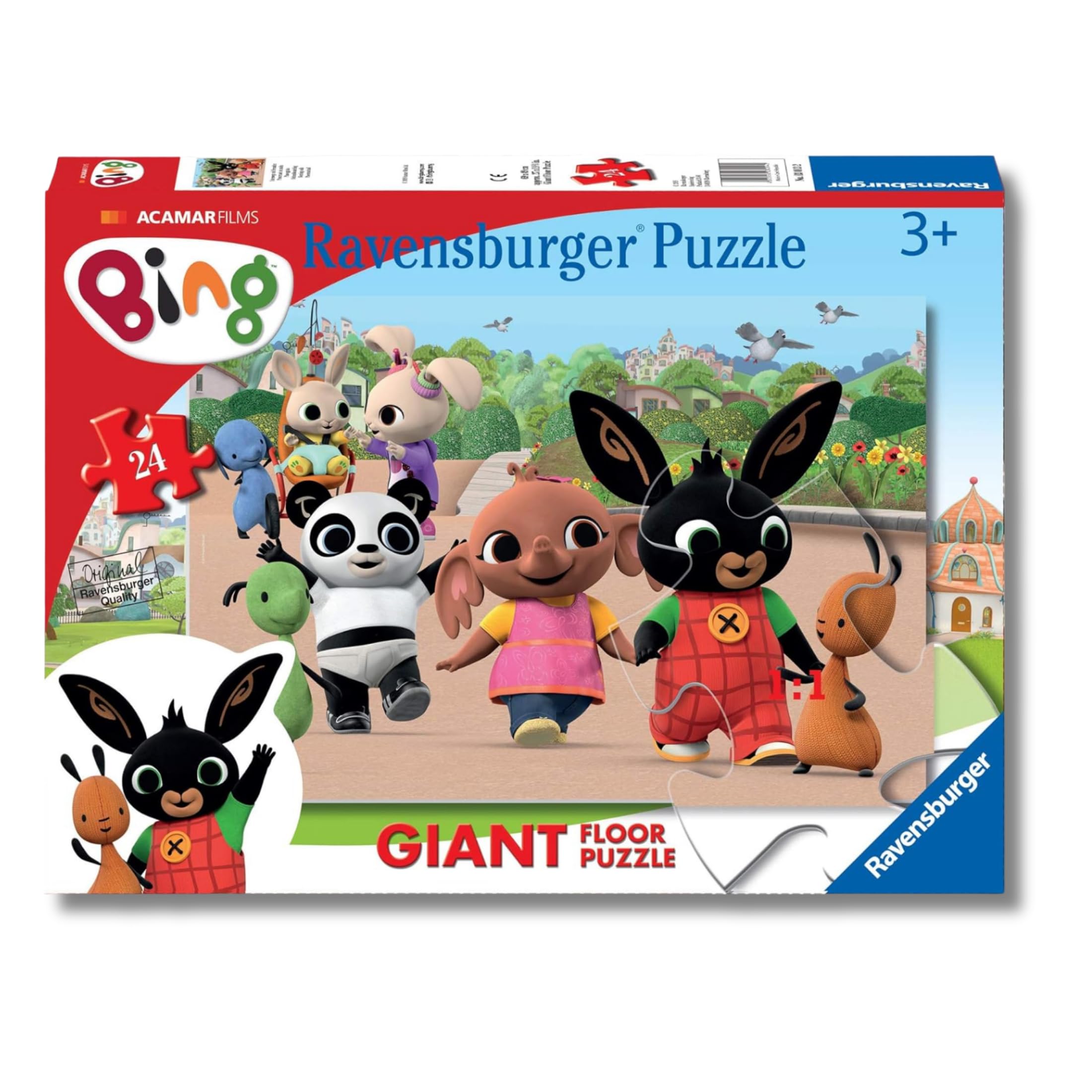 Ravensburger - Puzzle 3 Anni, Giant Floor Puzzle 24 Pezzi, Bing - Puzzle Bambini 3 Anni, Collezione Bing, Giochi Educativi e Divertenti, Idee Regalo