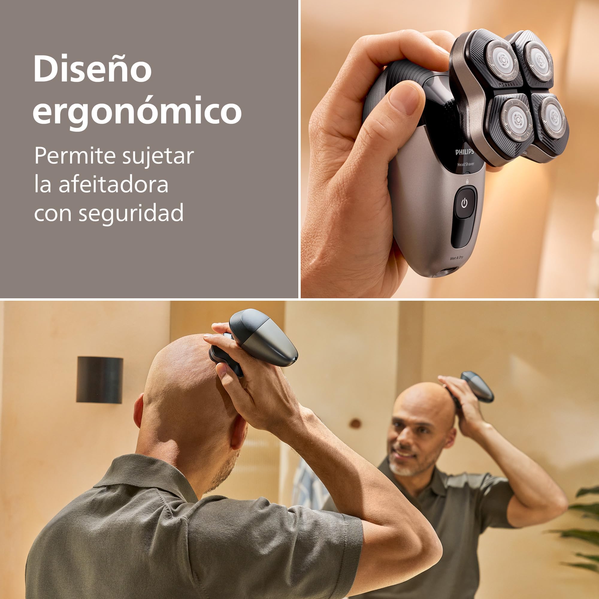Philips Afeitadora Cabeza Serie 7000 Pro – Afeitadora Cabeza para Hombres y Mujeres, Cabezal flexible 360°, Cuchillas ComfortCut para un Afeitado Apurado y Suave, HS7980/15