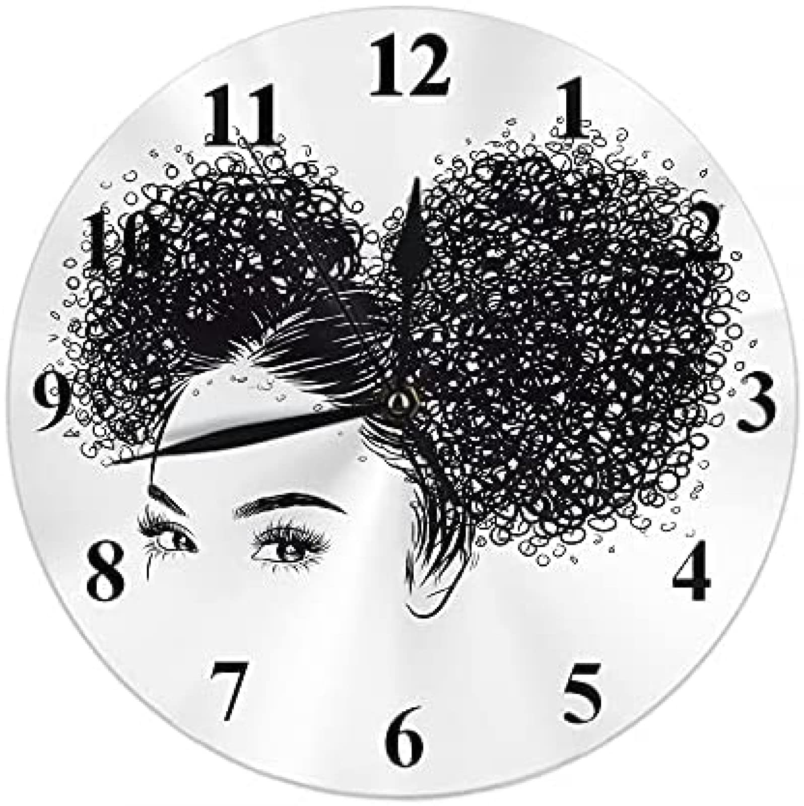 Amazon Co Jp 掛け時計 アフロアメリカンウーマン 掛け時計 アフリカ系アメリカ人 ブラックガール サイレント チカチカしない 丸時計 装飾 電池式 掛け時計 ブラック ホワイト 1 ホーム キッチン