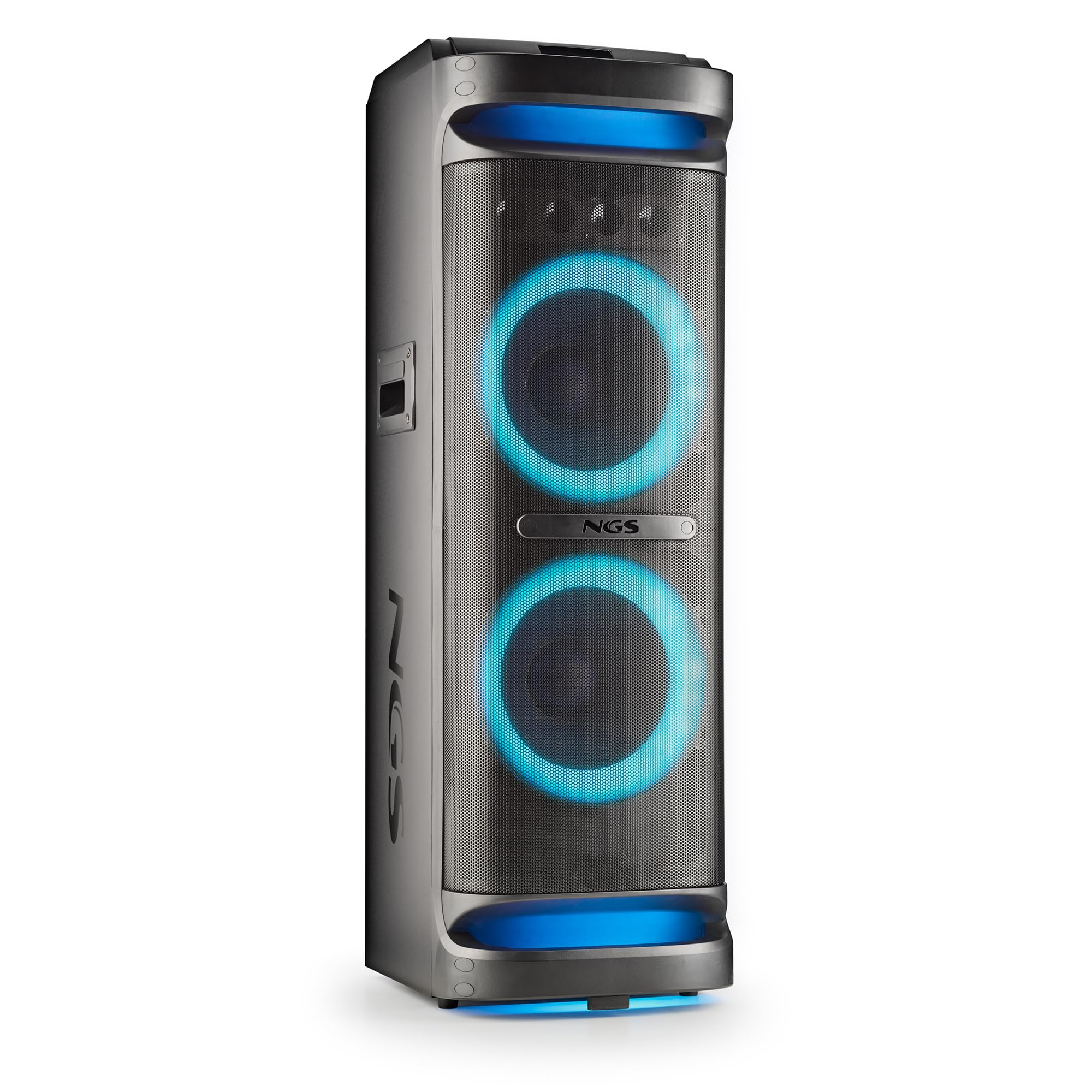 NGS Wild Space 3 – Portable Speaker, Compatible with Bluetooth Technology, True Wireless Stereo, Subwoofer + Dual Tweeter, Micro SD/USB/AUX IN, Wheels, Black