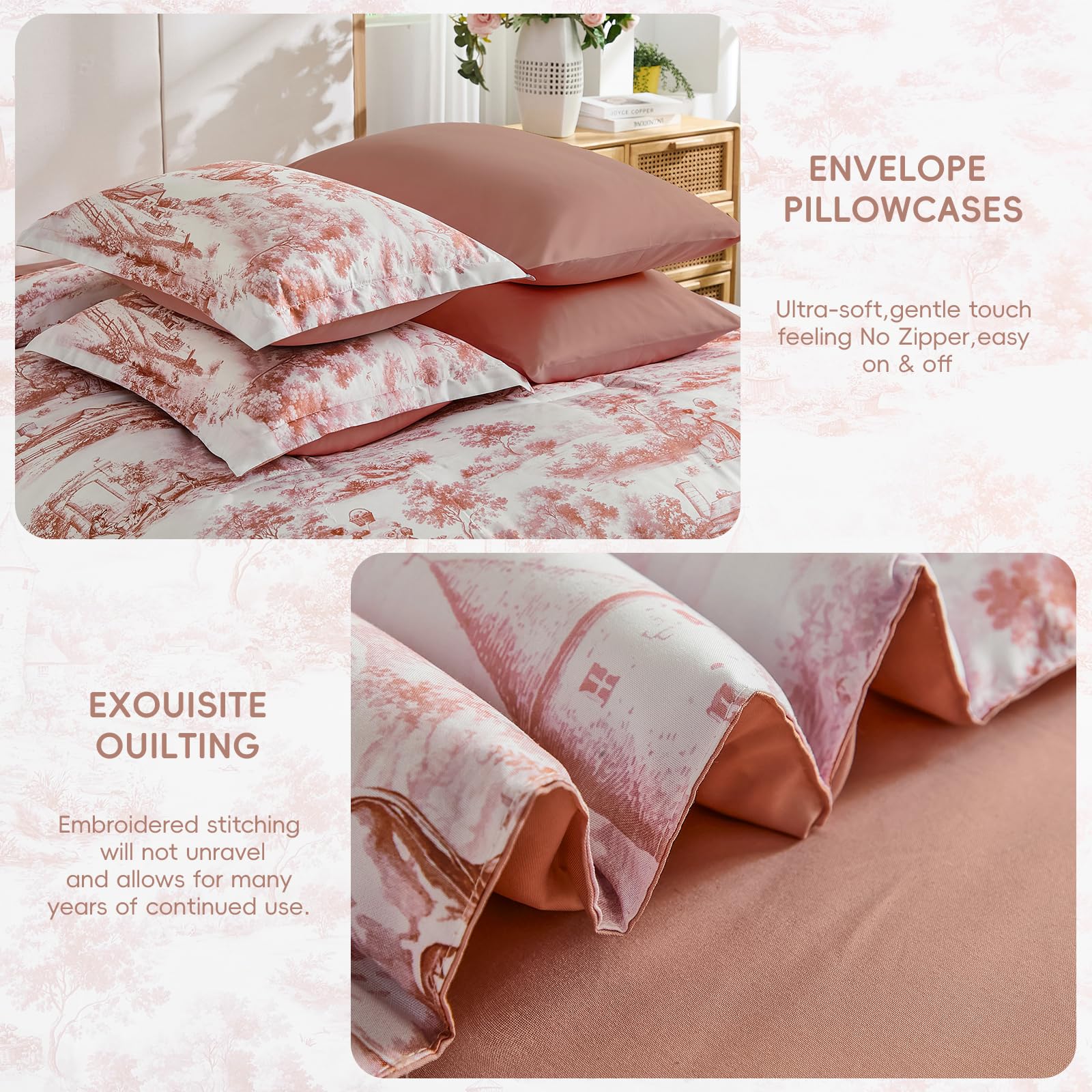 WONGS BEDDING 7-teiliges Schmusetuch-Set mit Blumenmuster in einer Tasche-YS01AB091780K7U-A