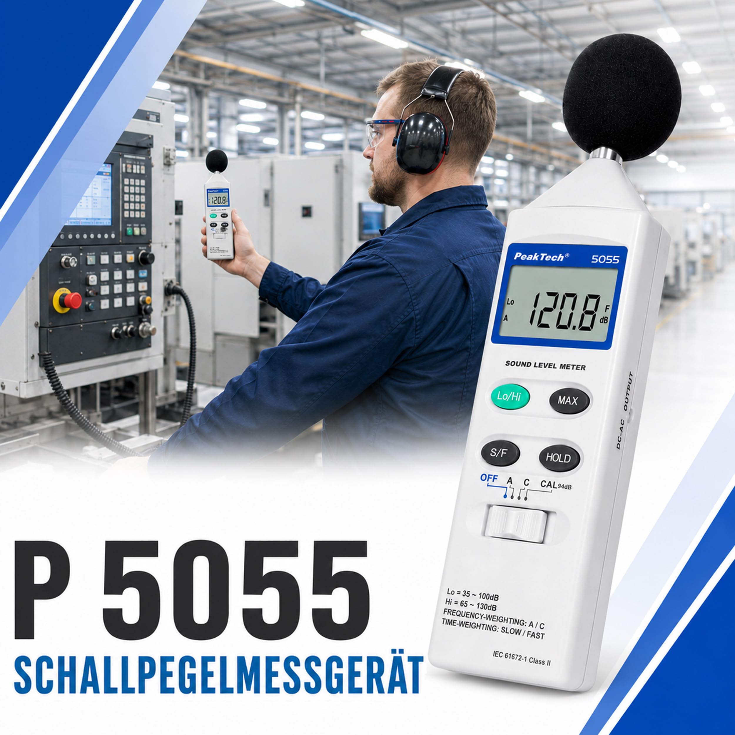 PeakTech P 5055 Digital-Schallpegelmesser, 3 1/2-stellig