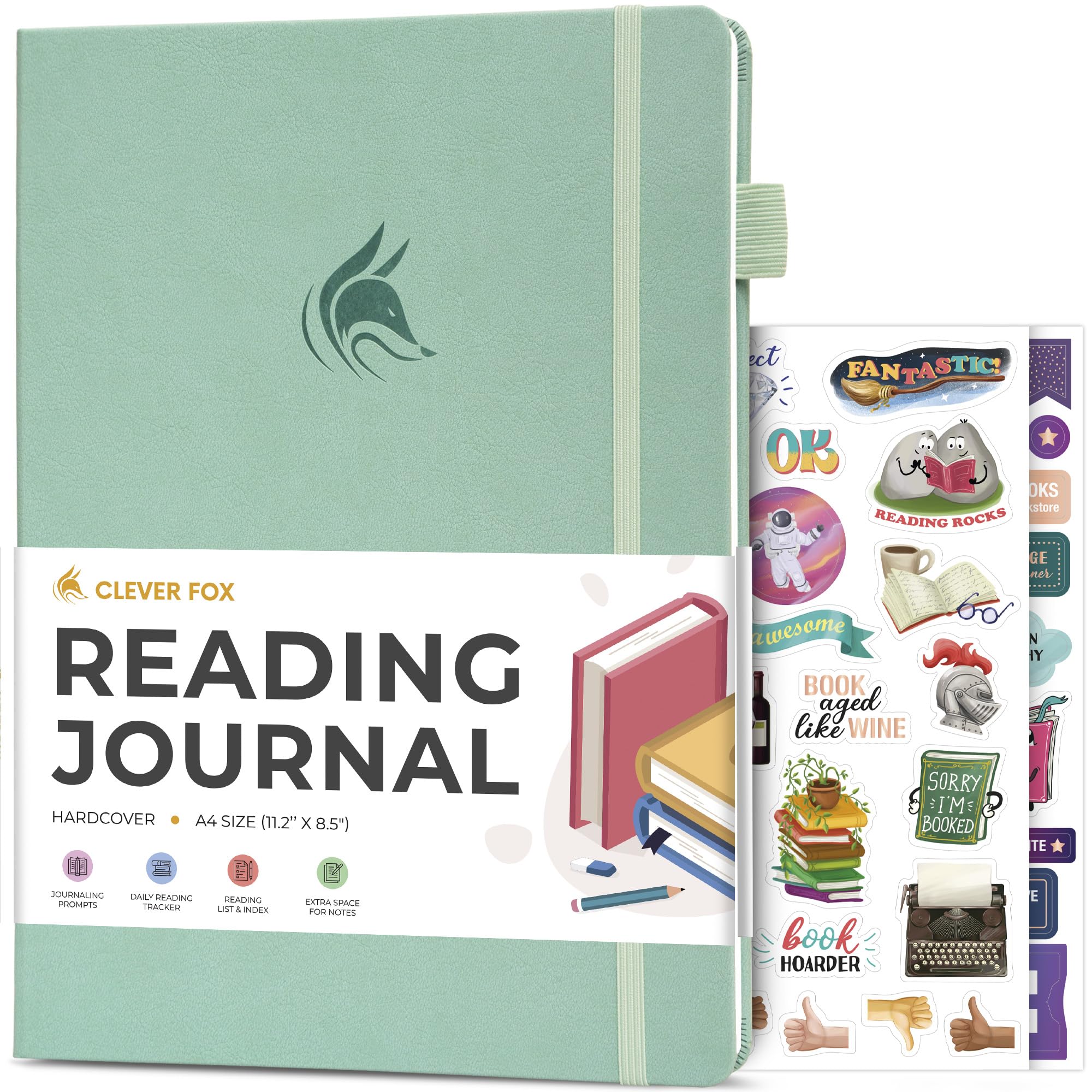 Clever Fox Reading Journal Large, Guided Book Review Log & Tracker, Gifts & Accessories for Reading Lover