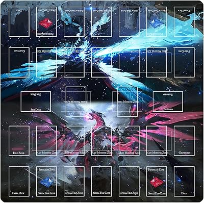 sabermaster Card Rubber Mat - 2 Player, Square yugioh playmat for Gamer 60x60cm/23.6x23.6inch (3)