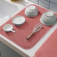 Vista 6 de Tapete de microfibra para secar platos, almohadilla de secado de platos de cocina súper absorbente, reversible para encimera, de 12*16 pulgadas