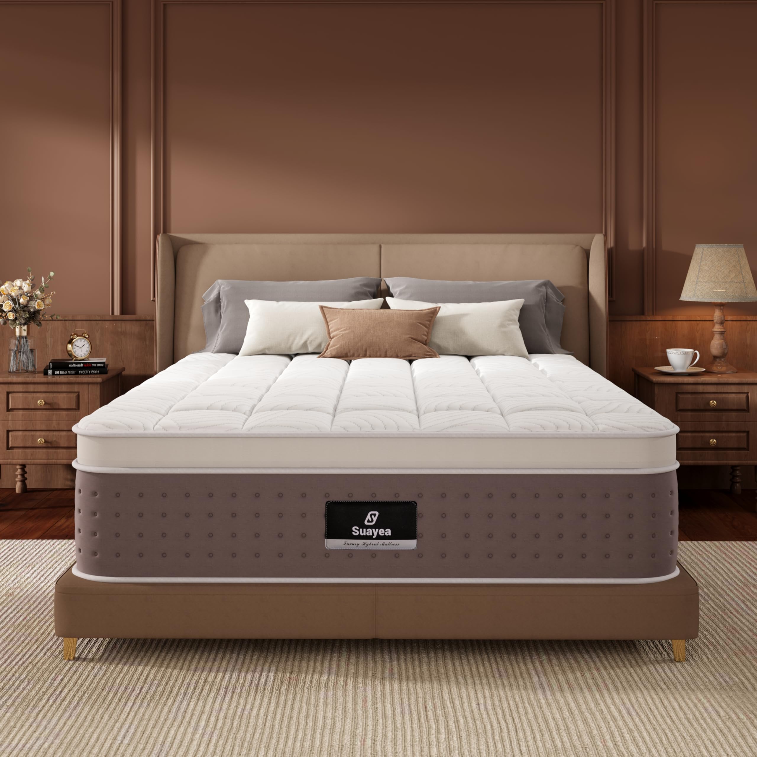 Photo 1 of King Size Mattress, 12 Inch Luxury Hybrid King Mattress in a Box, Cooling Memory Foam Mattresses with Pocket Springs, Pressure Relief, Medium Firm, Extra Edge Support, CertiPUR-US, 365-Night Trial