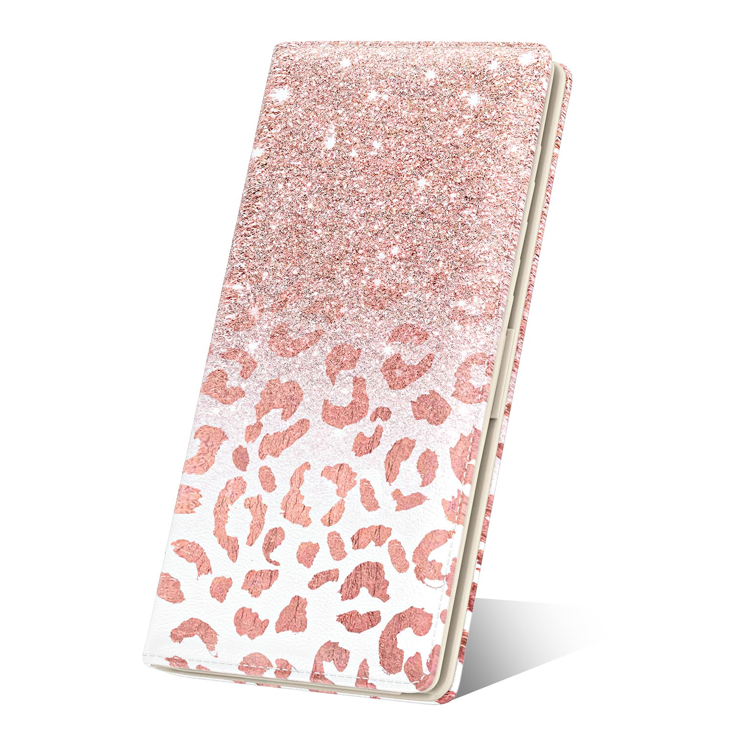 NipichshaWomens Wallet, RFID Slim Wallets for Women, Thin Ladies Credit Card Holder Purse, Cute Leather Bifold Clutch Billfold with 11 Card Slots & ID Window, Pink Gilt