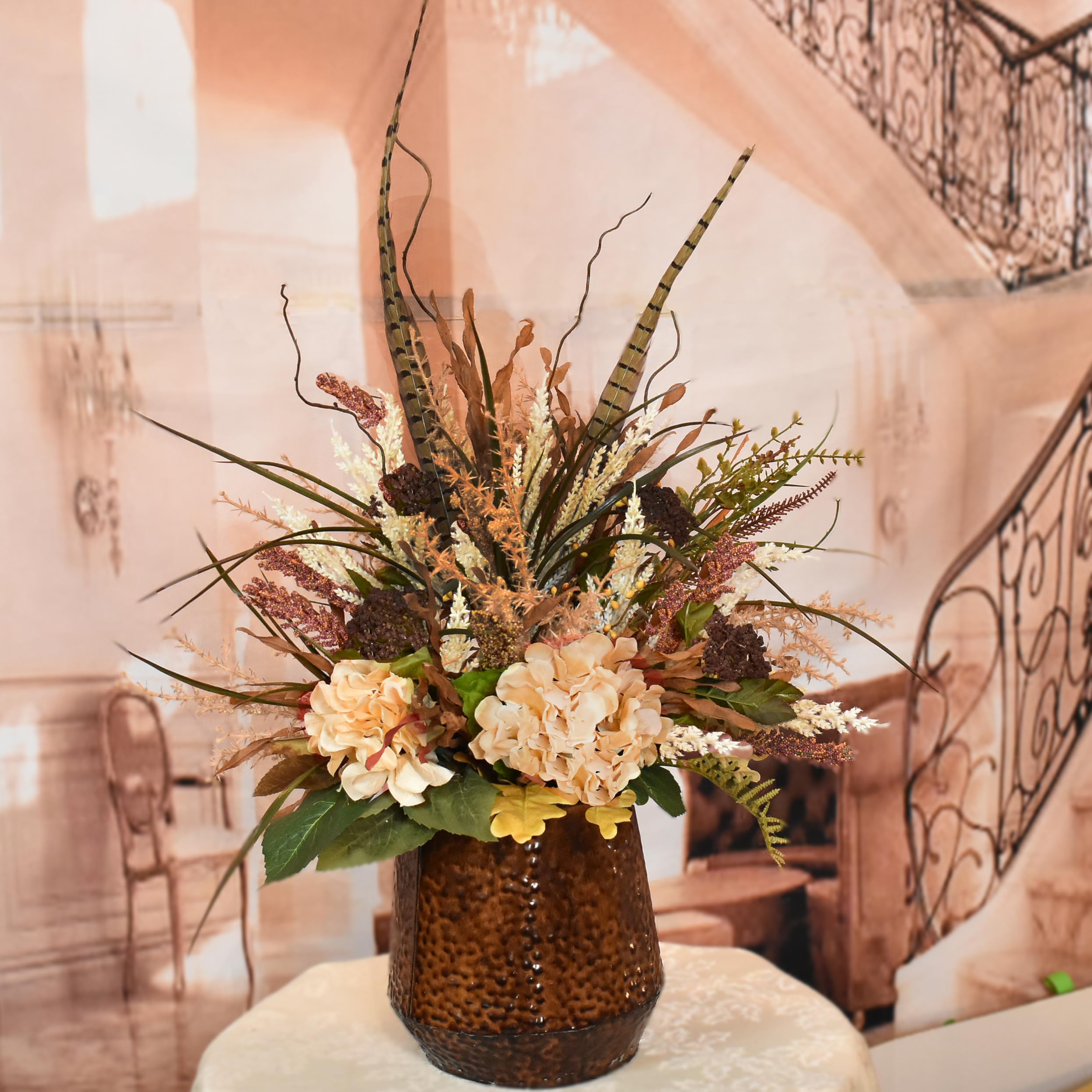 Amazon.com: Wildflower and Feather Faux Floral Design with