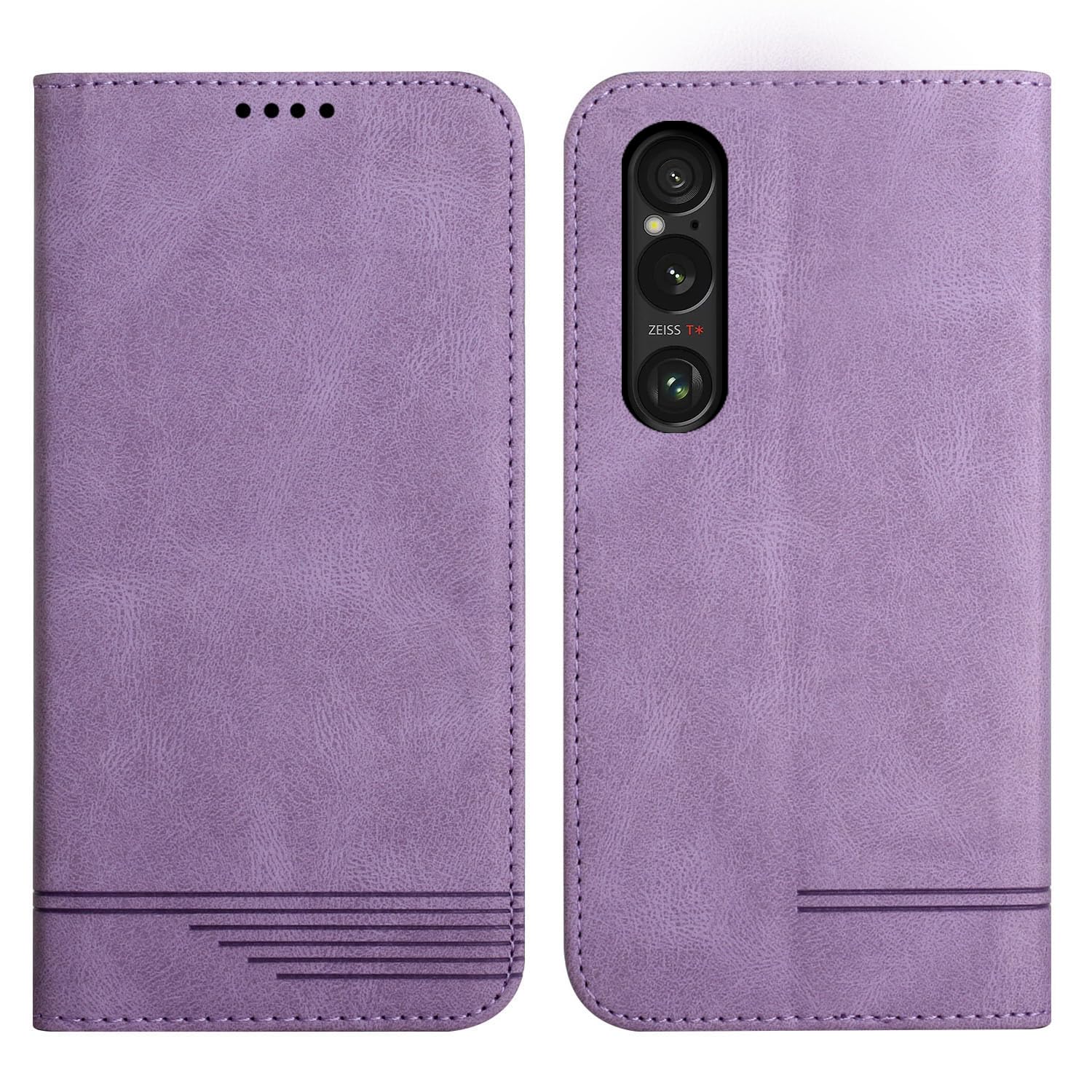 Case for Sony Xperia 1 VI PU Leather Wallet Card Slots Phone Flip Case Stand Function Magnetic Closure Protective Cover for Sony Xperia 1 VI Purple