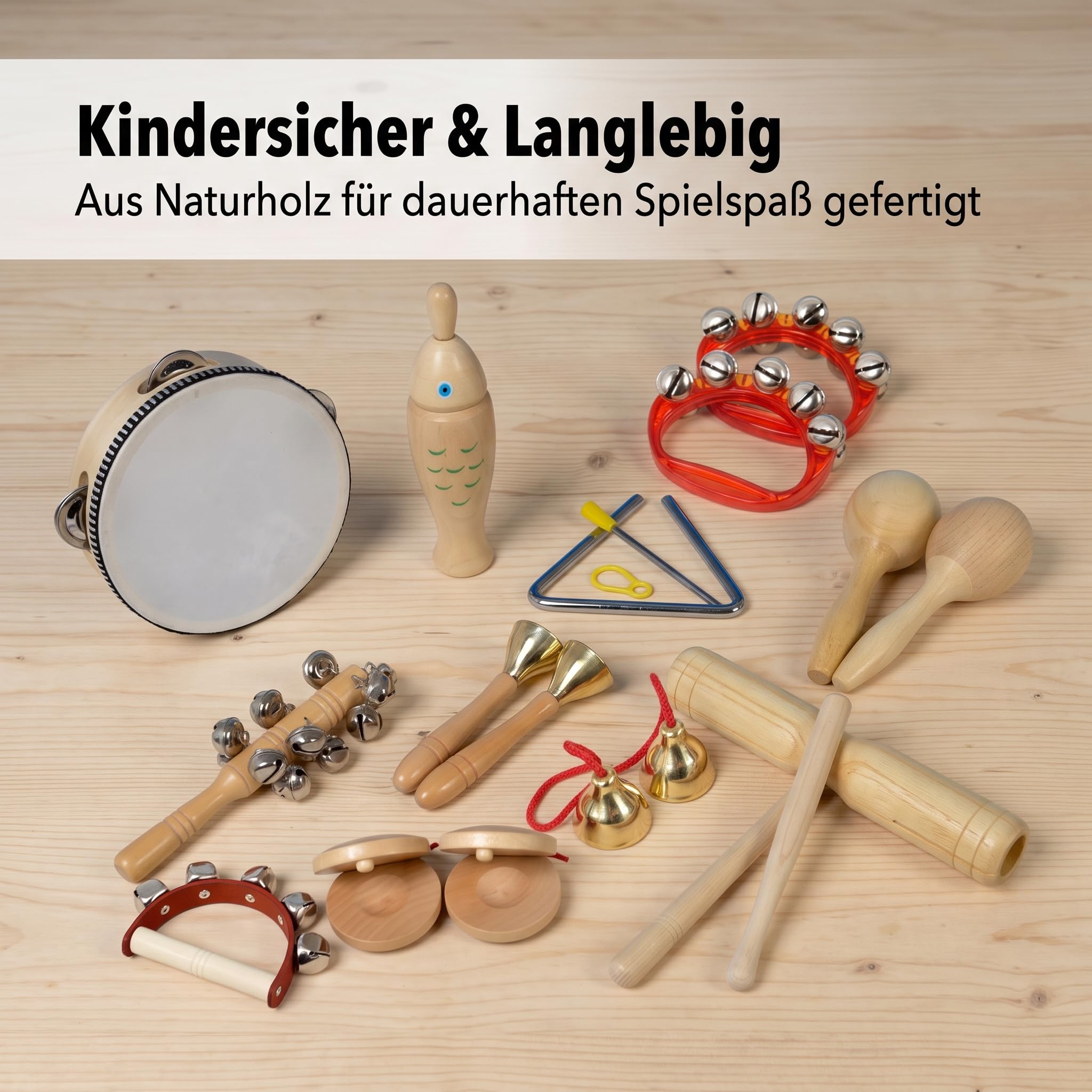 Set Strumenti Musicali in Legno per l'Infanzia, Giocattoli Musicali per lo Sviluppo Sensoriale, per la famiglia , Tamburo coreano raffinato 9 tipi