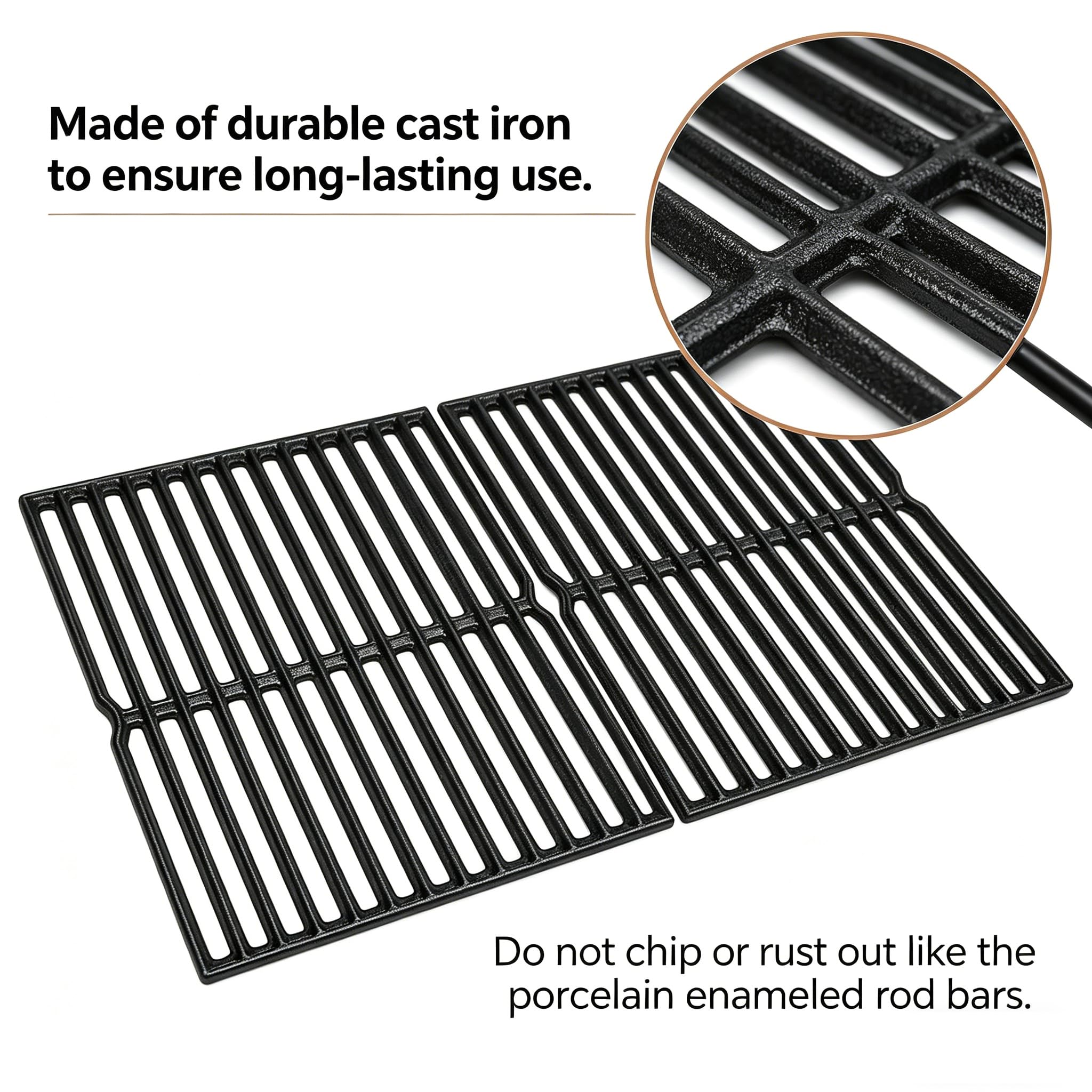 7522 Grill Cooking Grates for Weber Spirit E200 E210 S200 S210 (2009-2012) Genesis Silver A, Spirit 500 - Image 4