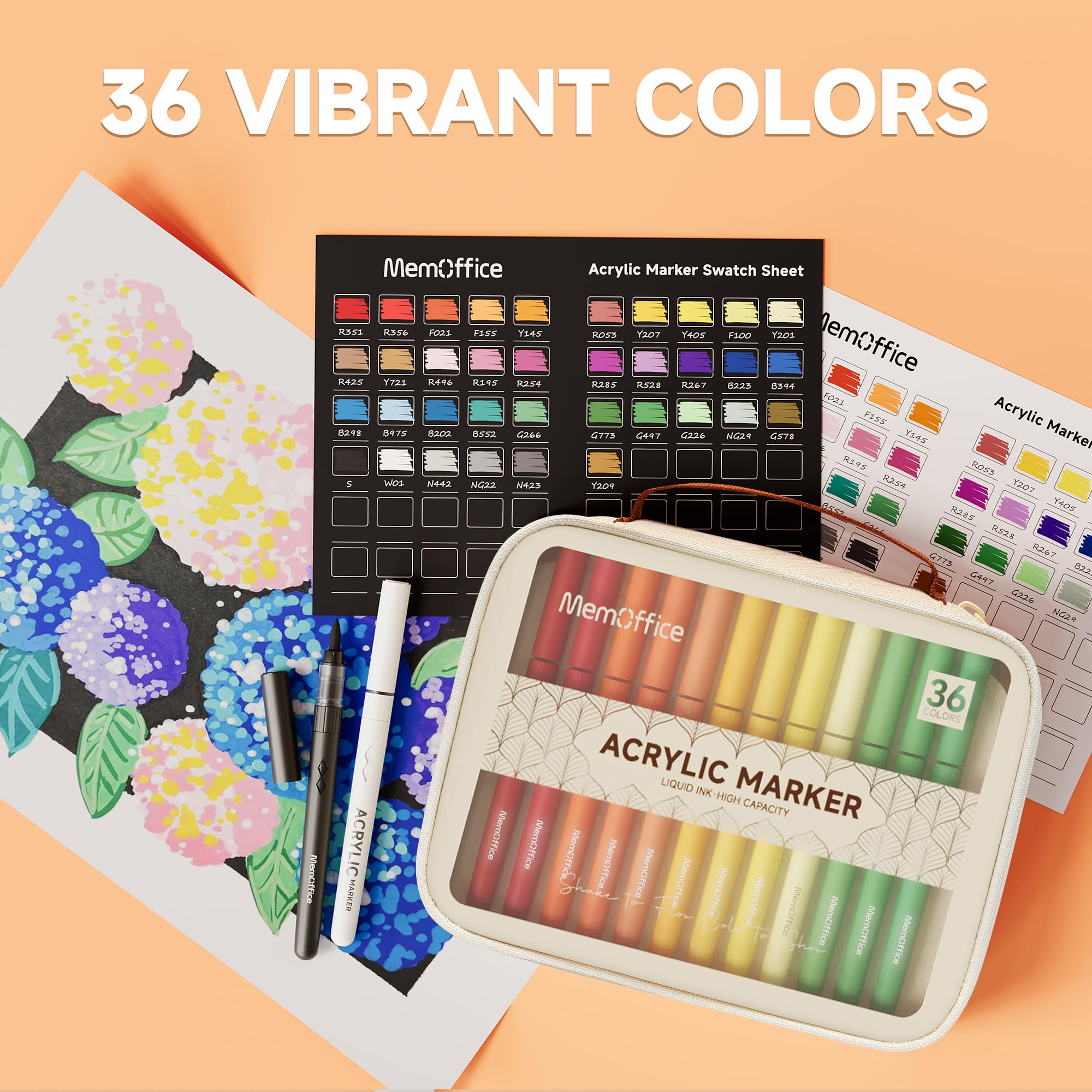 MemOffice Acrylic Paint Markers - 36 Colors -5