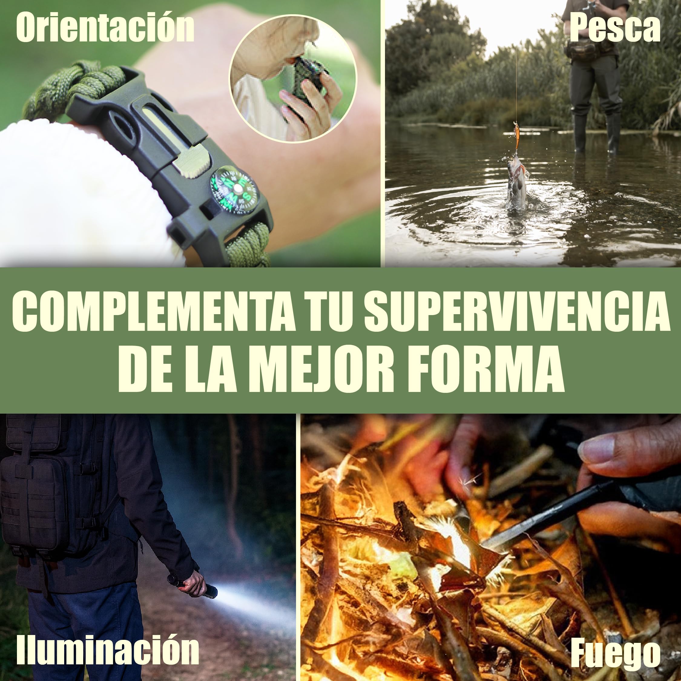 Kit Supervivencia, Mochila Supervivencia 72 Horas con Hacha Supervivencia, Kit de Primeros Auxilios, botiquín de Primeros Auxilios, Radio Solar de Emergencia con manivela.