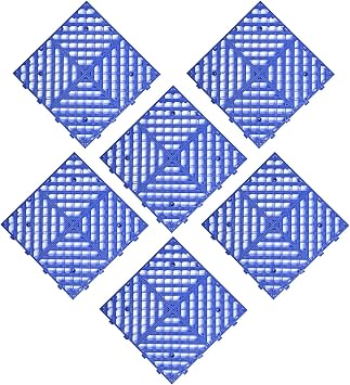 6 Pcs Plastic Pallets, Lightweight Waterproof Floor Pallet, Interlocking Storage Pad with Breathable Grids, Applicable to Indoor and Outdoor, Car Repair ShopBlue