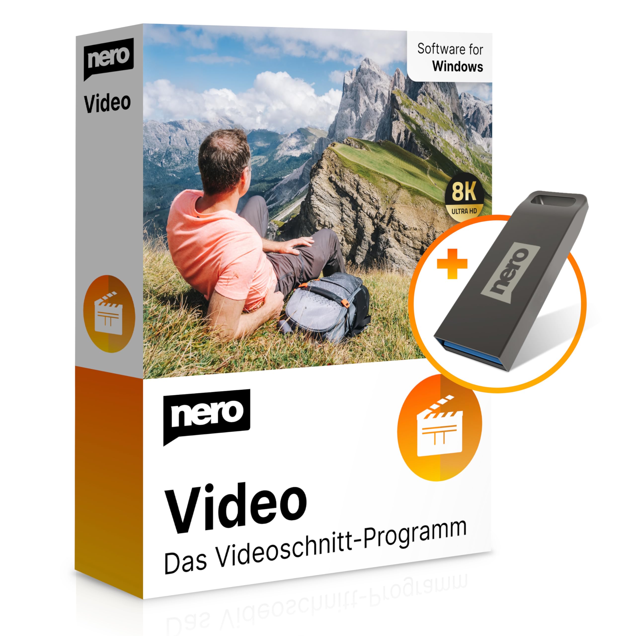 Nero Video 2026 auf USB-Stick | Videos & Diashows schneiden, erstellen | Multi-Track Schnitt, Effekte & Vorlagen | 4K/8K HEVC | Streamen & Abspielen | unlimitierte Lizenz | 1 PC | Windows 11/10/8/7