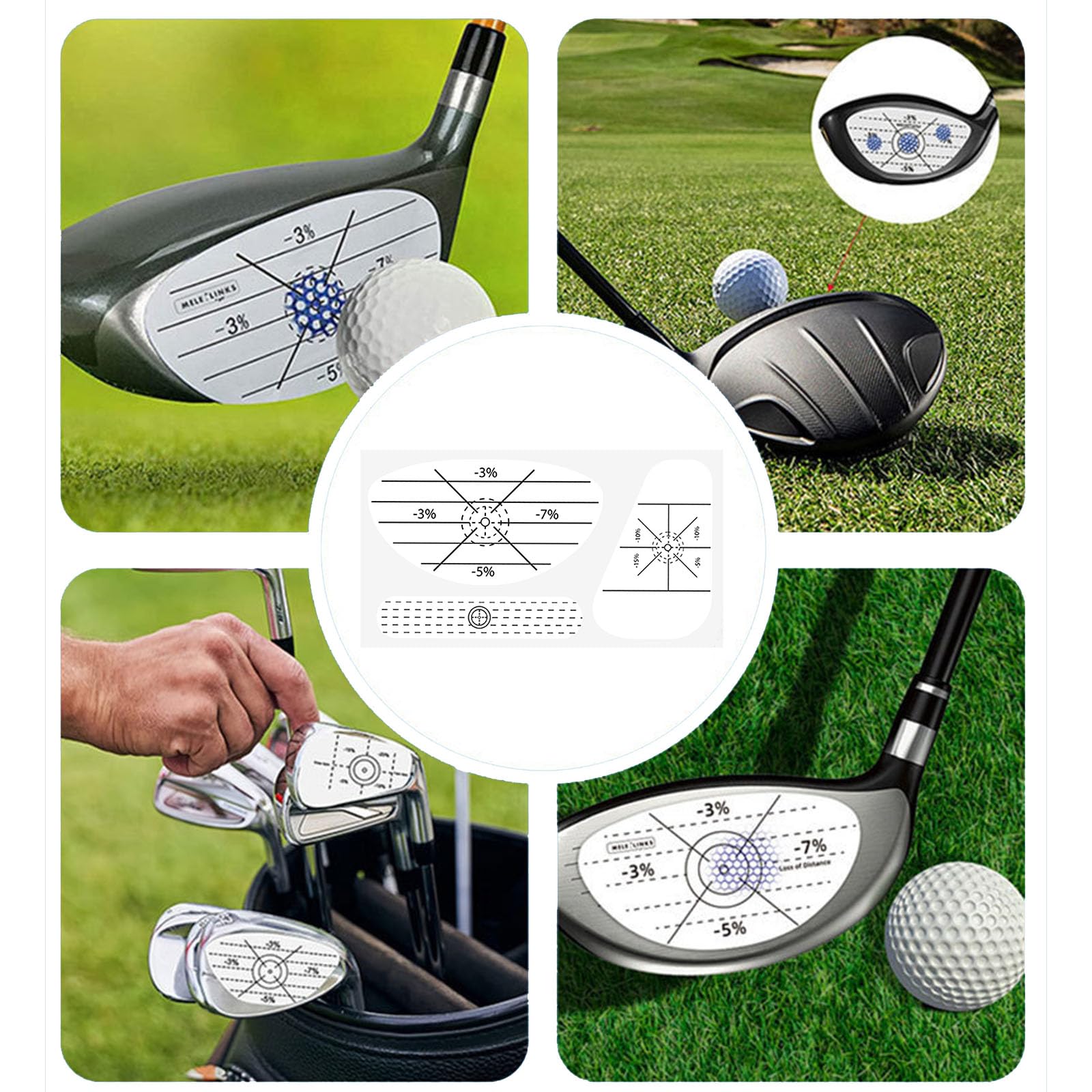 mioosho Golfs Club Impacts Label Golfs Swing Practice Aid Golfs Club Impacts Sticker for Golfs Irons and Putters Swing Practice