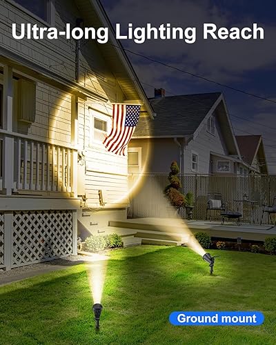 Miniatura 3 de Focos solares impermeables para exteriores, luces LED ultra brillantes para árbol, bandera, césped, estatua, piscina, jardín, casa, pared, patio,