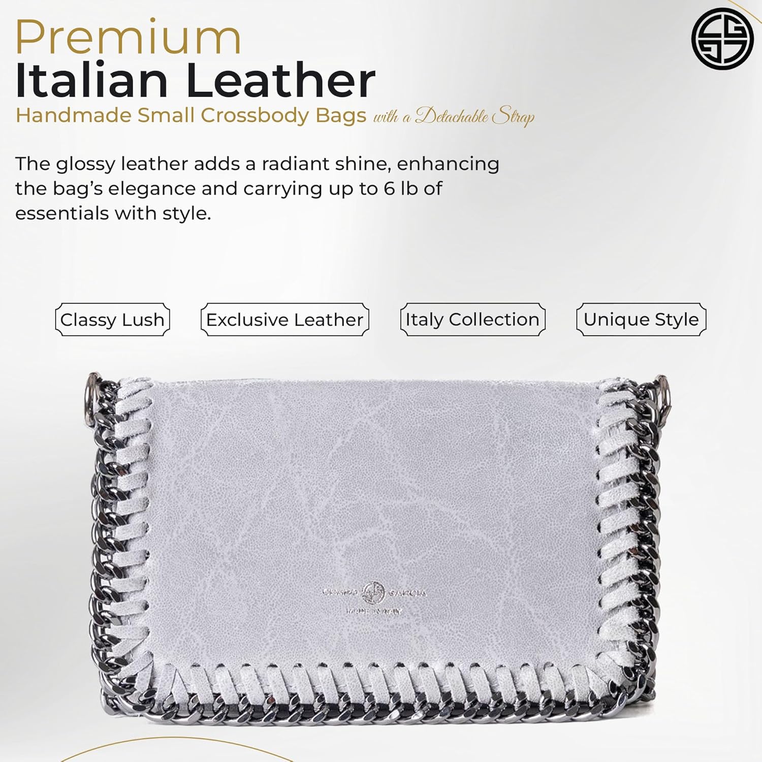 Premium Italian Leather Handmade in Florence, Italy. Small Crossbody Bag for Women with a Detachable Strap Made in Italy. - Image 2
