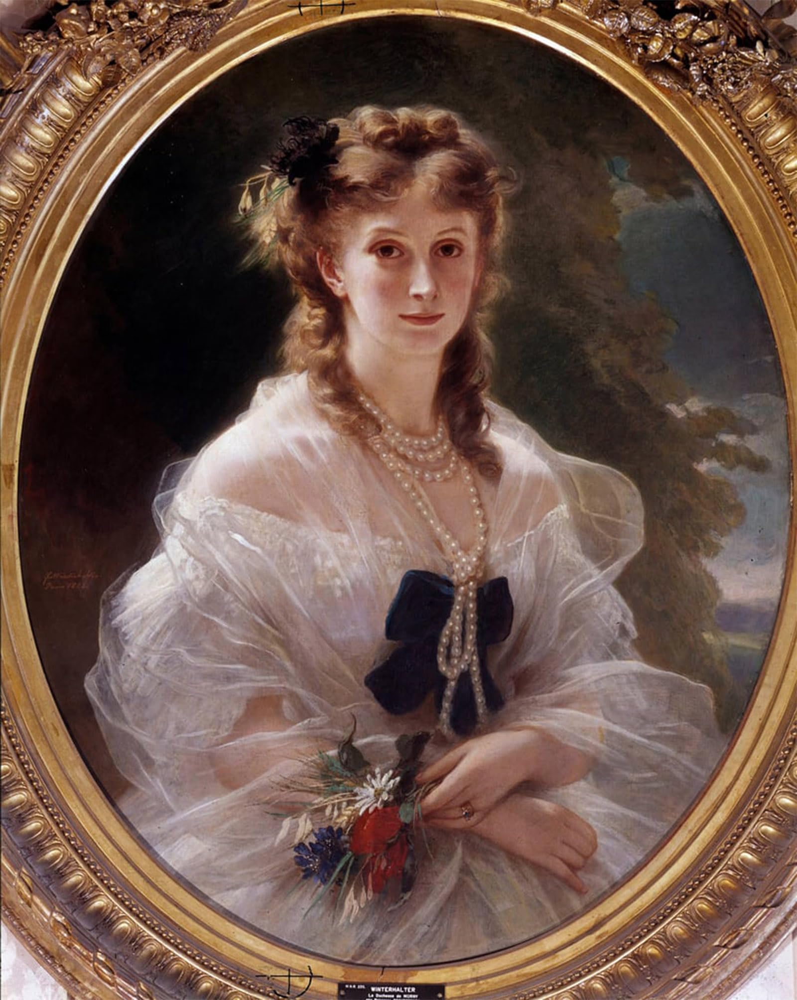POSTERIIk Famous Modern Artwork Art Mural Portrait of the Duchess of Morny Princess Troubestkoy by Xaver Winterhalter Oil Paintings Pictures for Home Decor 60x90cm