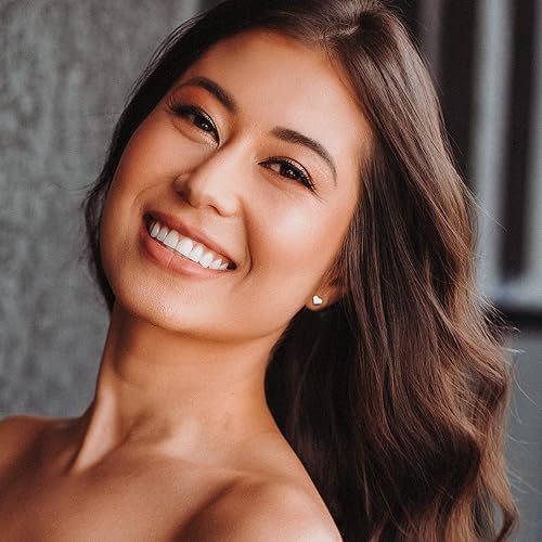 Miniatura 7 de SmileBelle 3 pares de aretes de titanio con parte trasera plana para niñas, barra de corazón, punto siesta, joyería geométrica para mujer, 20G