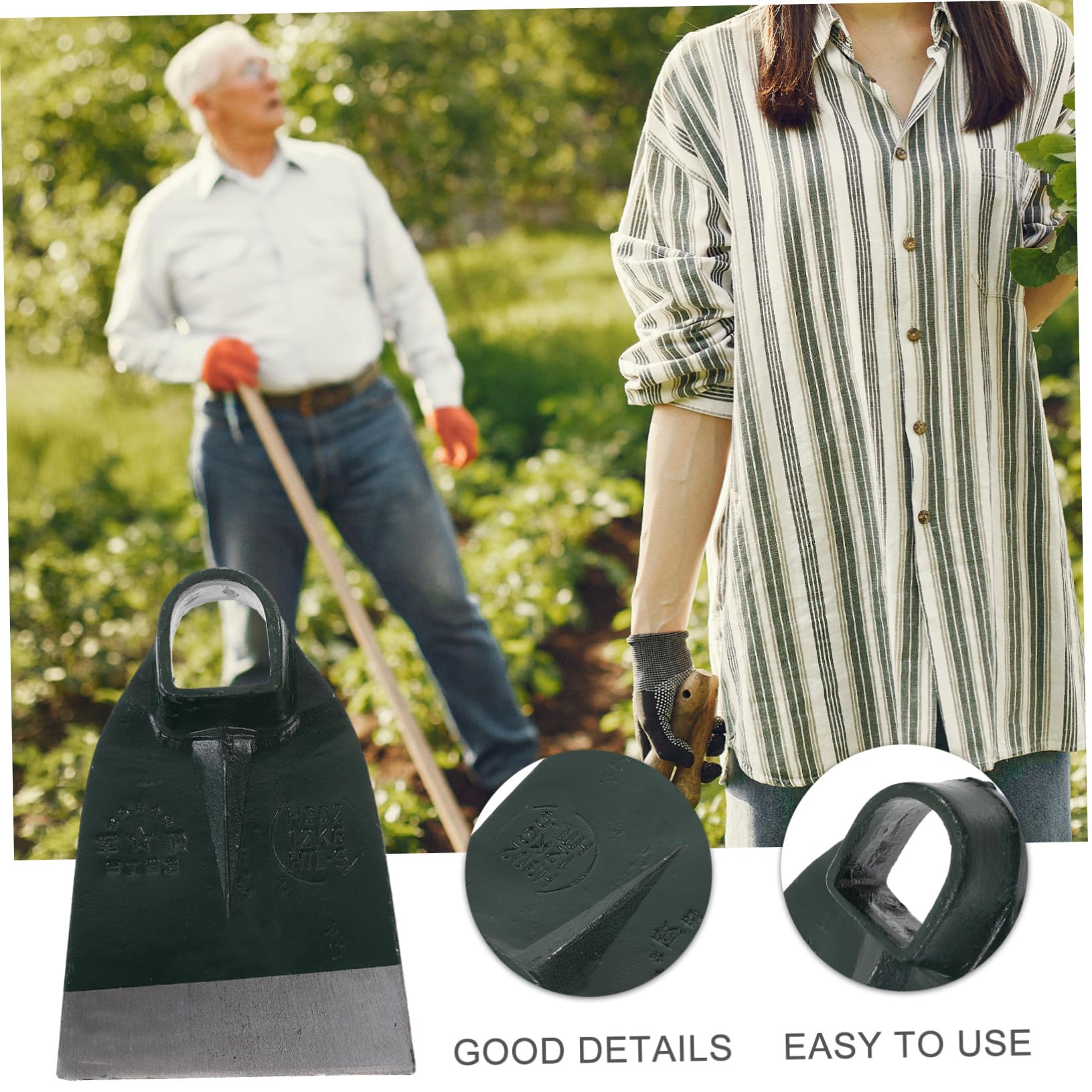 BESTonZON Robuster Gartenhackenkopf aus Edelstahl Handlicher Kleiner Hacken für Unkraut Jäten Boden Lockern und Pflanzen Umsetzen Vielseitiges Gartengerät für Beete Gärten Höfe und