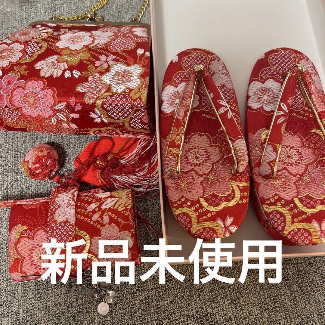 Amazon.co.jp: 七五三 草履バッグ はこせこ セット 17センチくらい 鈴