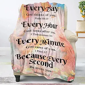 Christian Inspirational Soft Throw Blanket - Faith and Spiritual Gift for Women, Men, Adults, Kids - Personalized Religious 50"x 60" Blanket