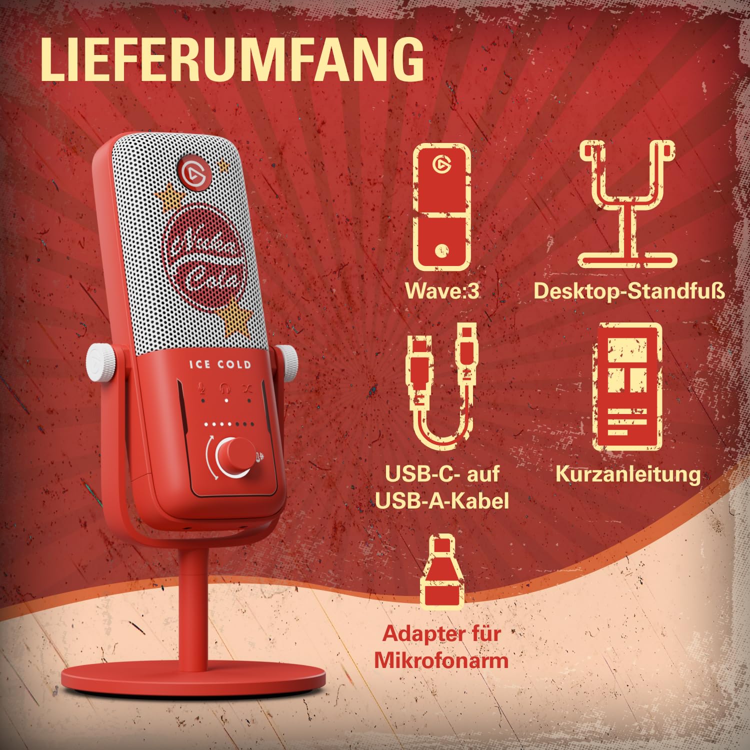 Elgato Nuka-Cola Wave:3 – Fallout Special Edition Premium USB Condenser Microphone for Streaming, Podcasting, and Gaming