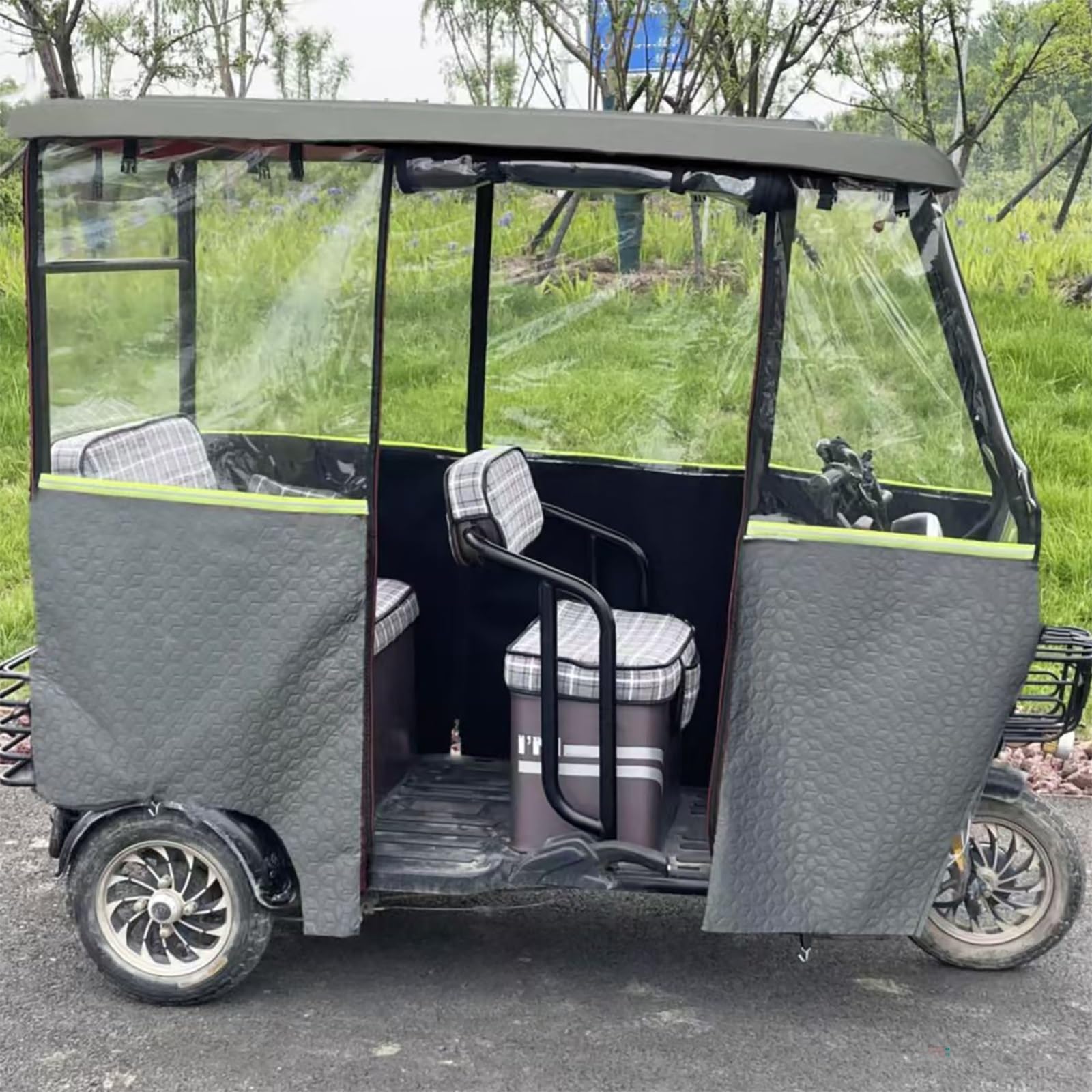 Pokrowiec przeciwdeszczowy na skuter, elektryczny pokrowiec na rower trójkołowy, wodoodporne, paski odblaskowe, wielokolorowy, wiele rozmiarów (czerwony, 70 x 175 cm / 27 x 68 ")