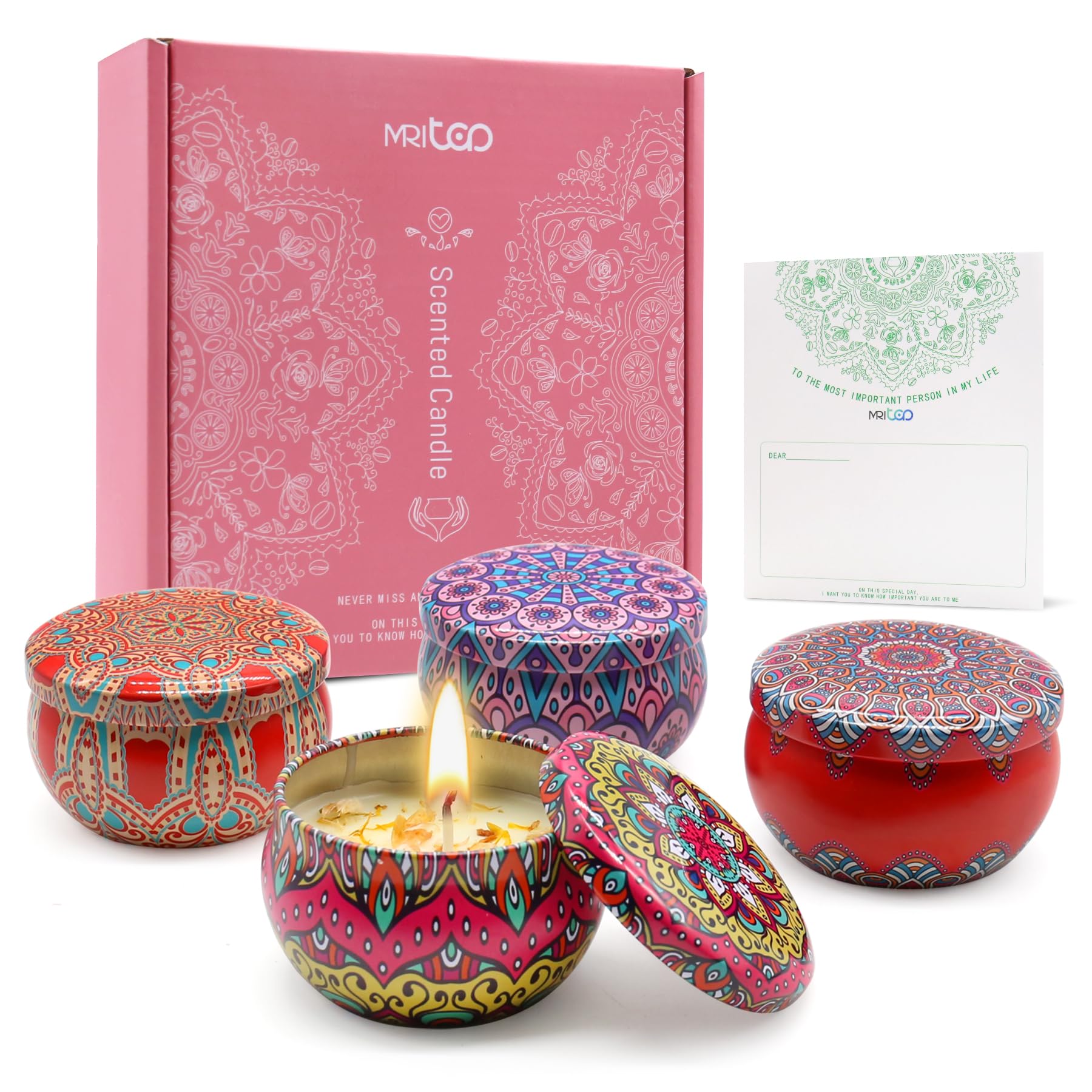 MRLTOP Scented Candles with Dried Flowers