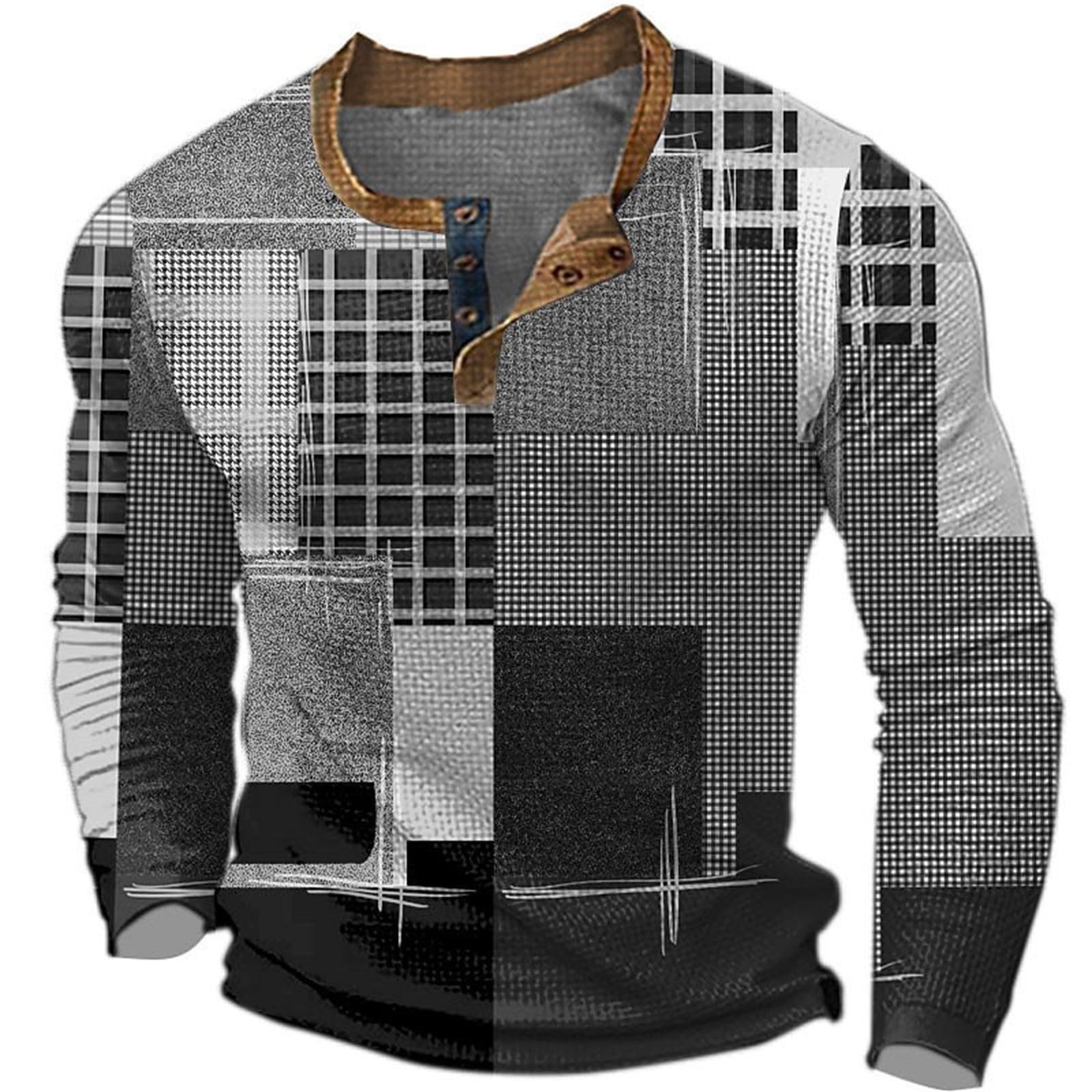 Long Sleeve T Shirt Mens's Spring and Summer 3D Digital Print Full Print Long Sleeved Button Up T Shirt Sock Boy Mens Shirts Long Sleeve Long Sleeve Cotton T Shirts Long Sleeve Shirt with Pocket