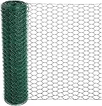 Chicken Wire for Floral Arrangements, 15.7 x 157 Inches Green Mesh, 0.6 Inch Hexagonal Galvanized PVC Coated Netting Fence for Crafts, Poultry, Garden