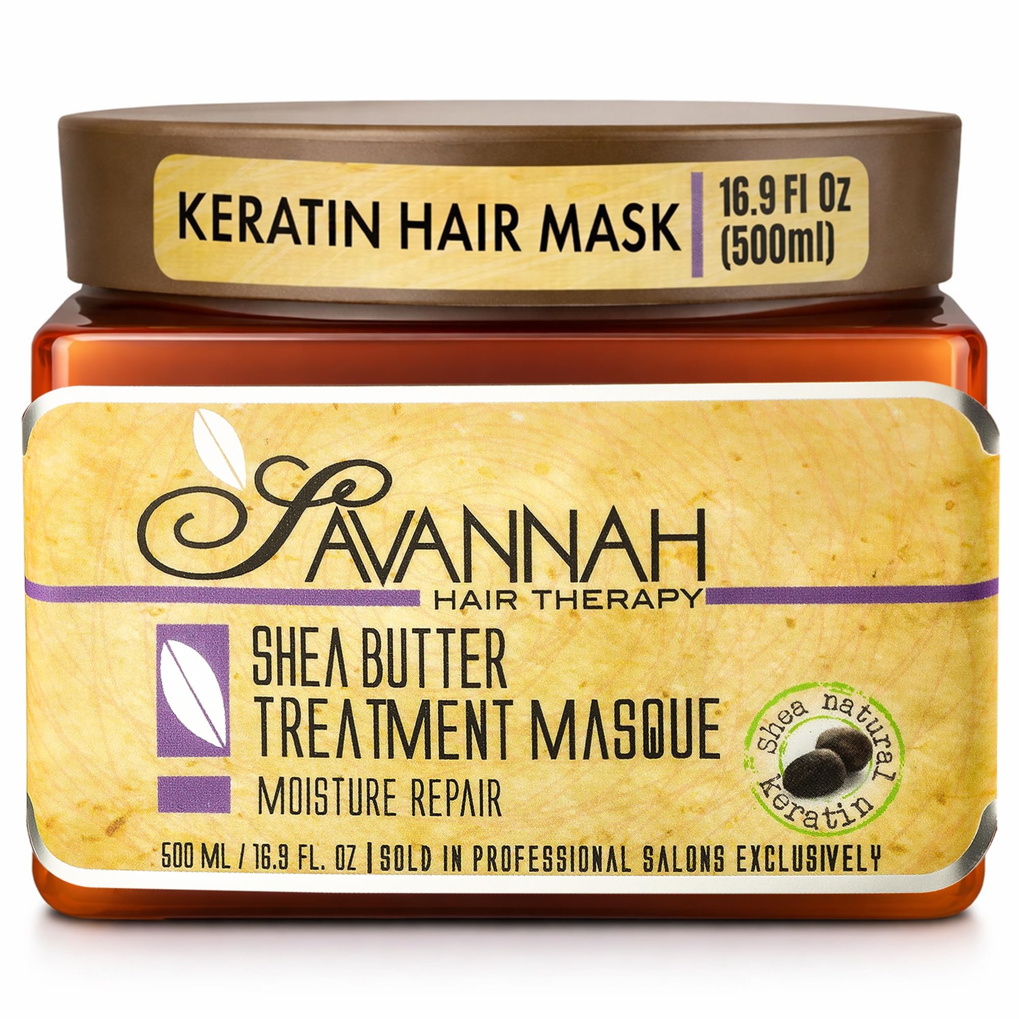 Bond Repair Keratin Hair Mask Deep Conditioning Treatment with Shea Butter Sulfate Free Moisturizing Mask for Dry Damaged Curly Color Treated & Bleached Hair Anti Frizz 16.9 oz