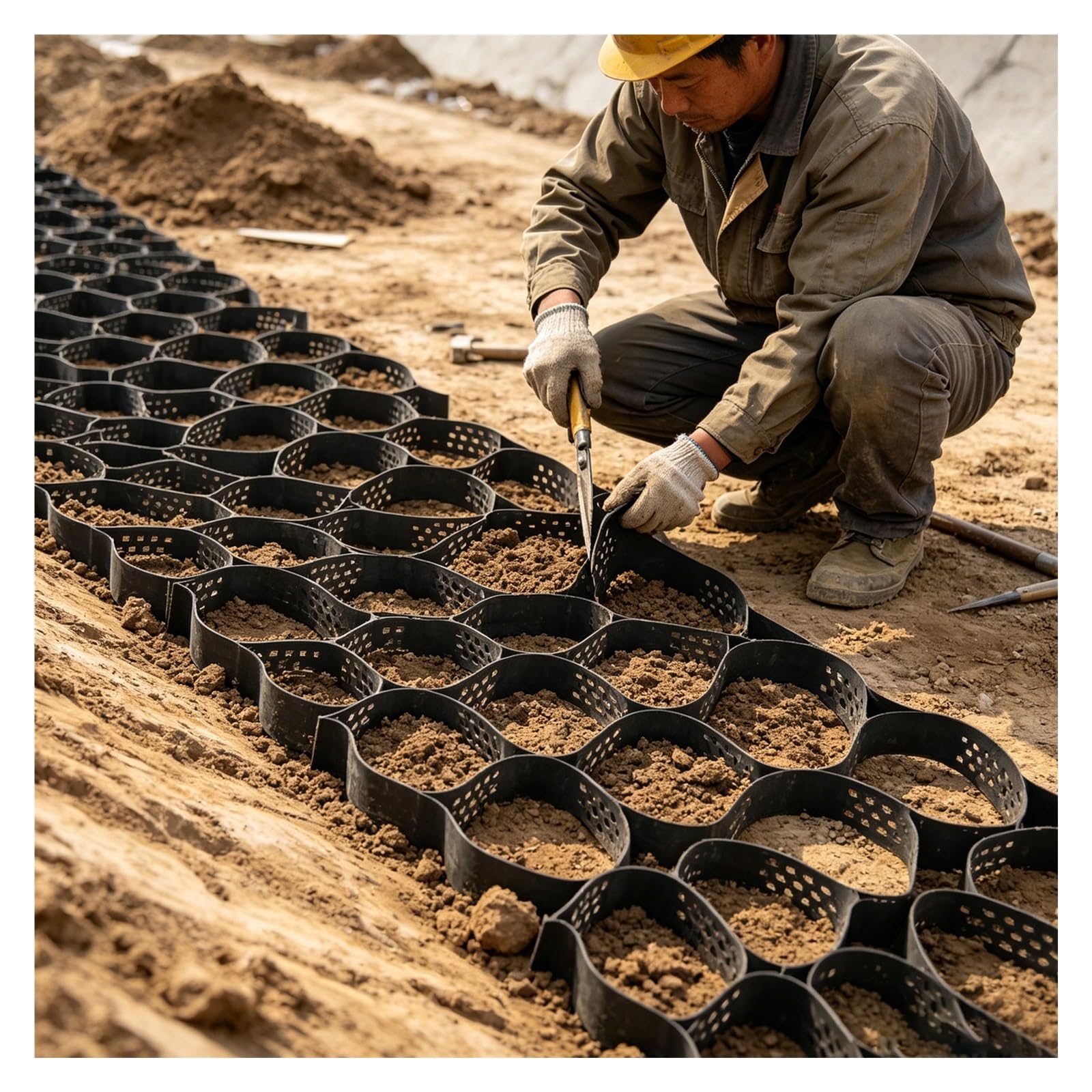 Geosiatka Plastikowa Kostka Brukowa HDPE Siatka Podjazdowa/Chodniki