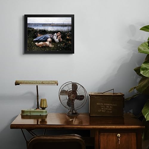 Miniatura 4 de Lost Cabin Reverie 1866 de Daniel Ridgway Knight  Impresión en marco biselado negro  Reproducción de pinturas de obras de arte finas  Regalo de