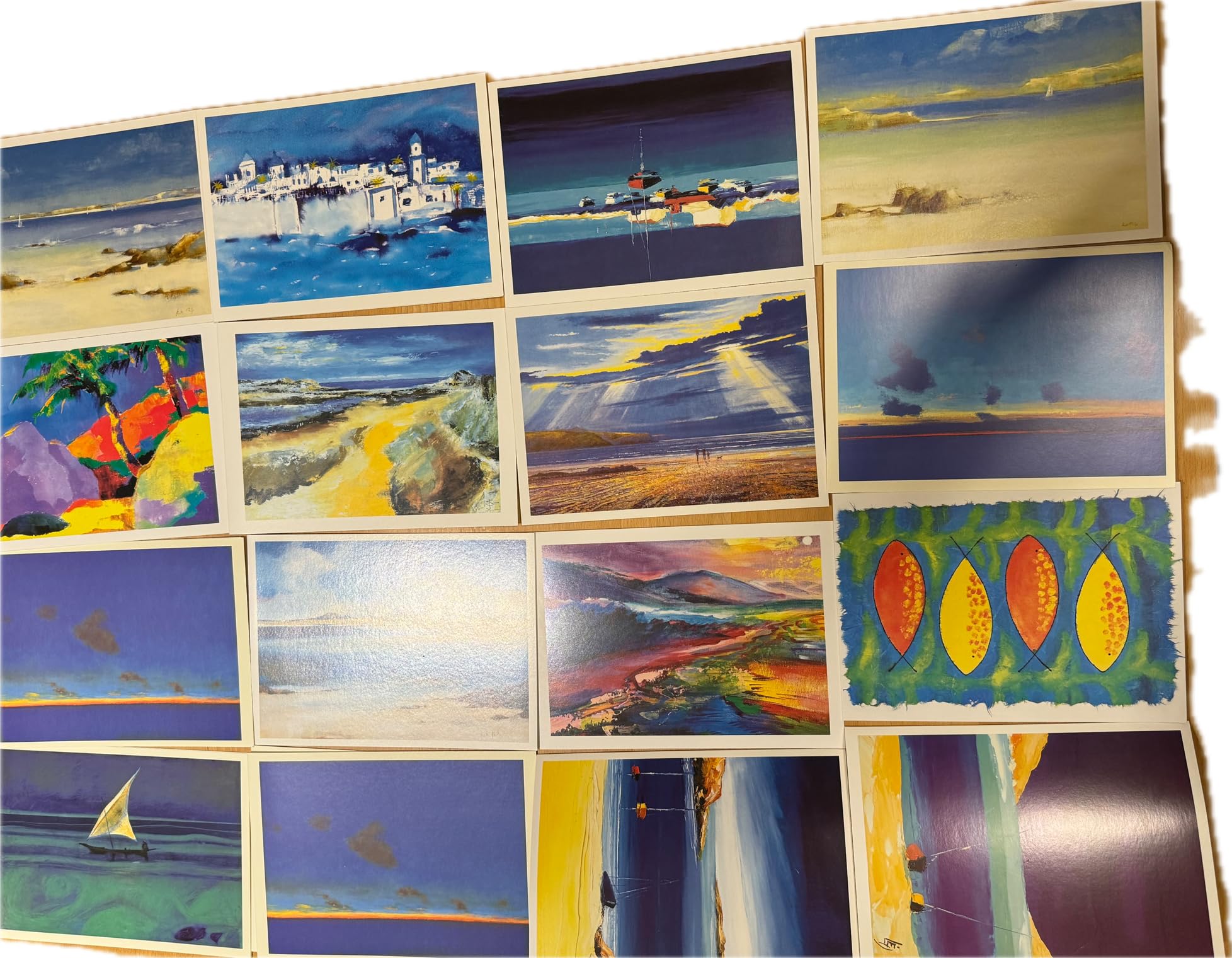 PRIME ARTS 12 GREETING CARDS - Blank, Coastal theme and scenery with envelopes, various