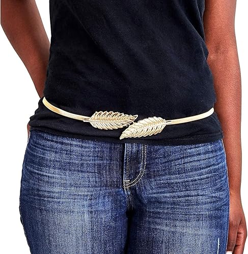 Miniatura 2 de Juvale Cinturones elásticos para mujer color plateado y dorado paquete de 4